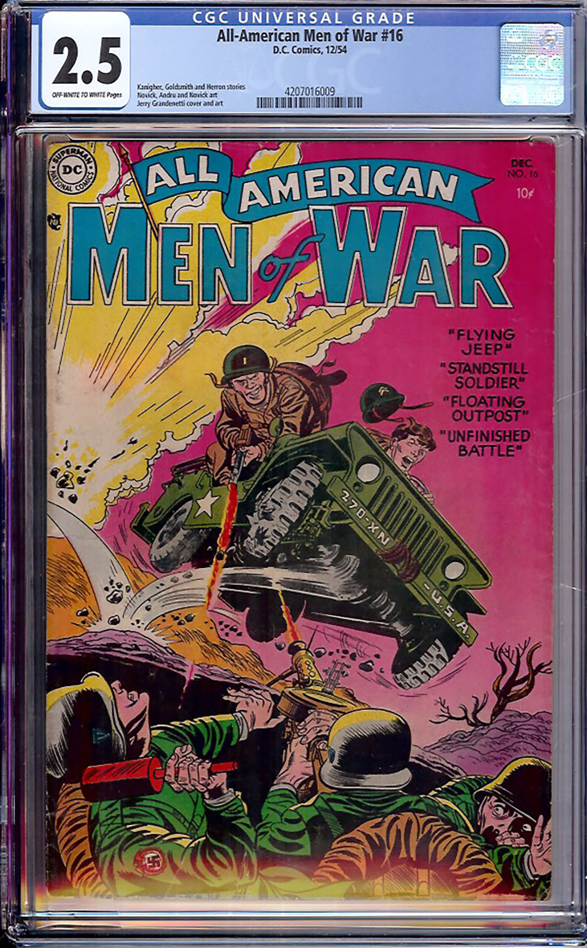 All-American Men of War #16 CGC 2.5 ow/w