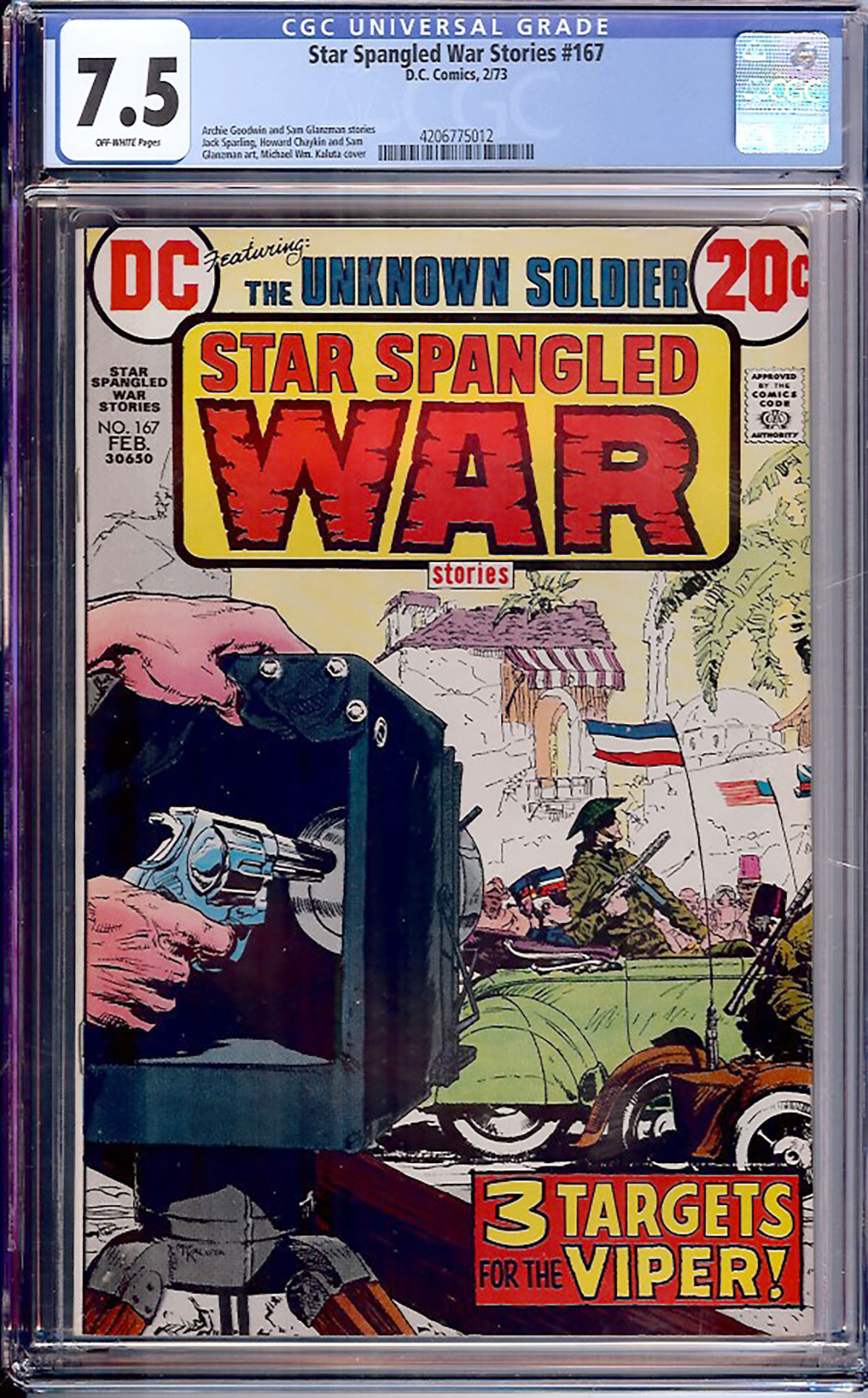 Star Spangled War Stories #167 CGC 7.5 ow