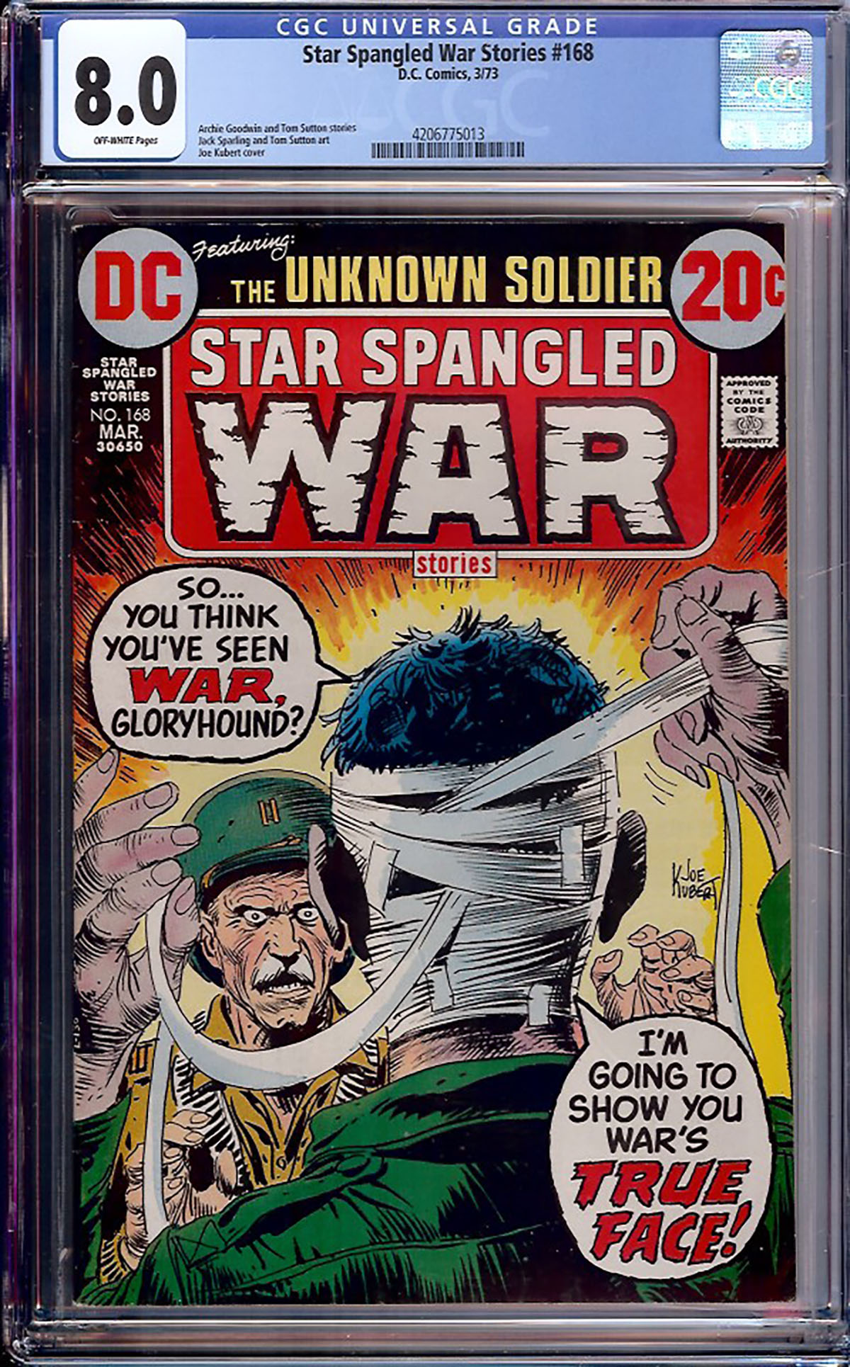 Star Spangled War Stories #168 CGC 8.0 ow