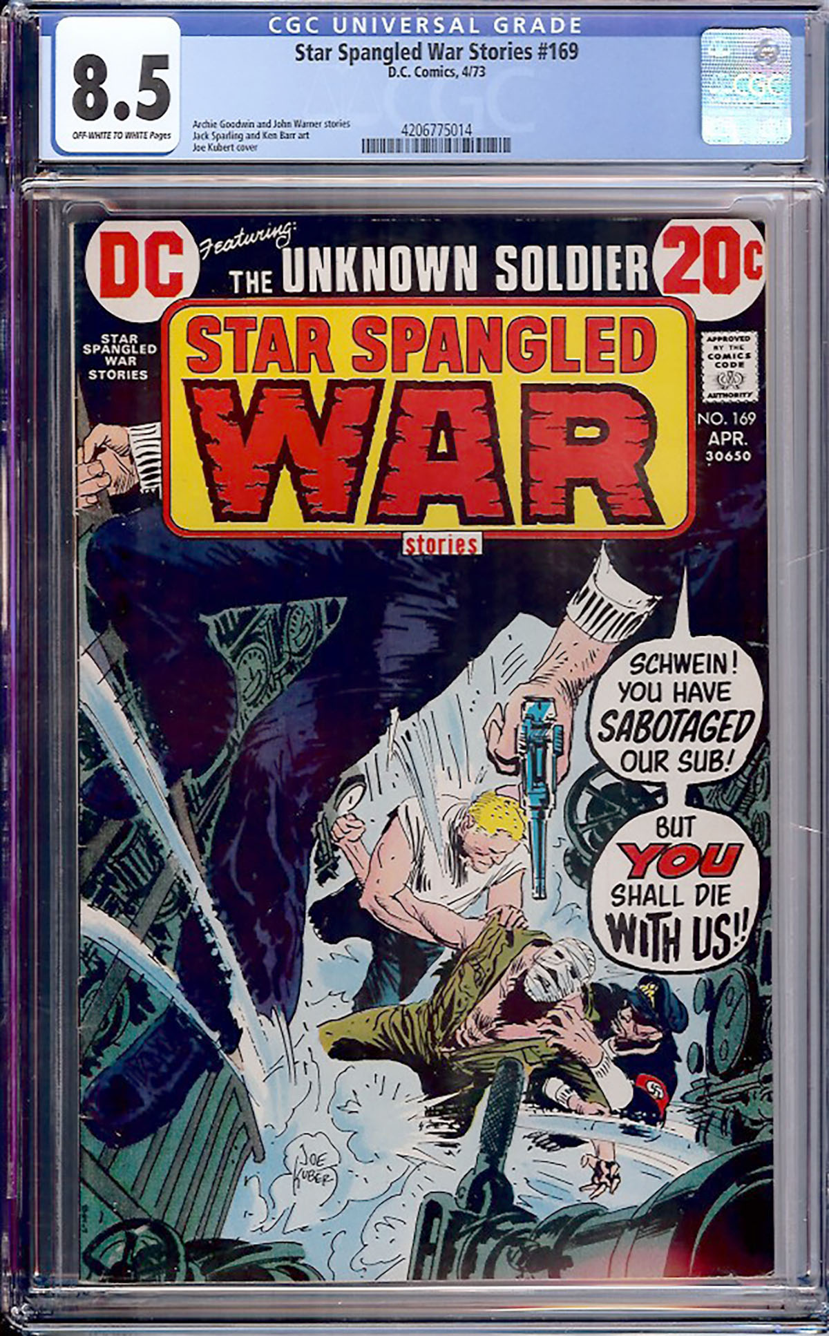 Star Spangled War Stories #169 CGC 8.5 ow/w