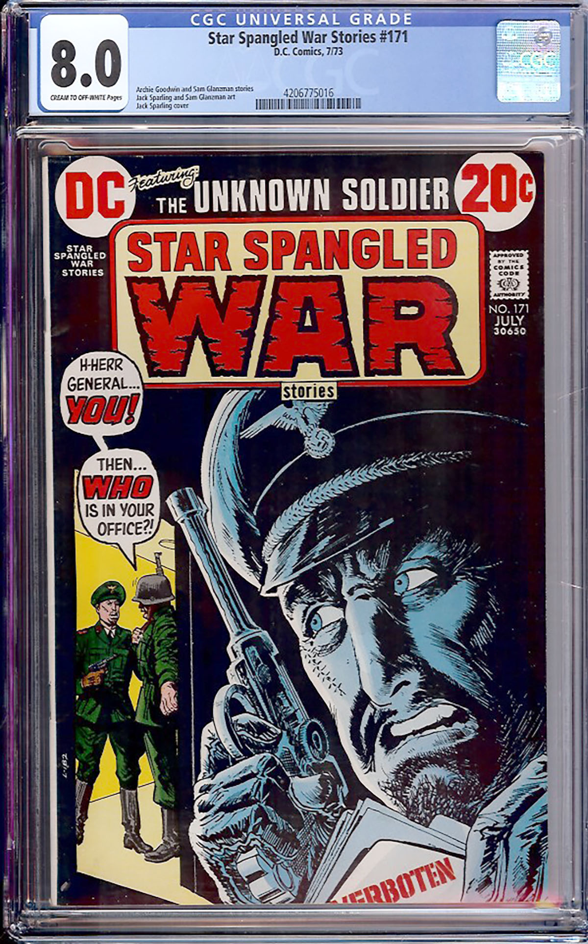 Star Spangled War Stories #171 CGC 8.0 cr/ow