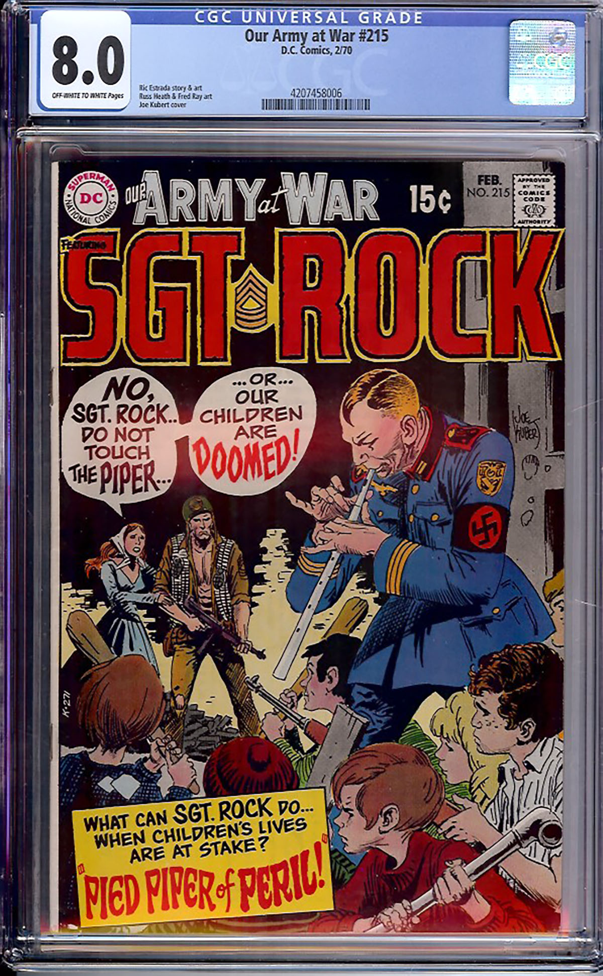 Our Army at War #215 CGC 8.0 ow/w