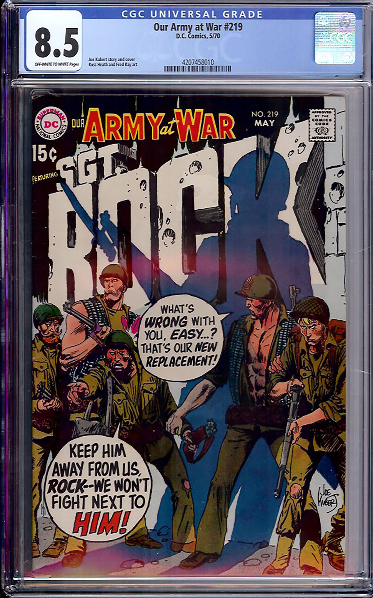 Our Army at War #219 CGC 8.5 ow/w