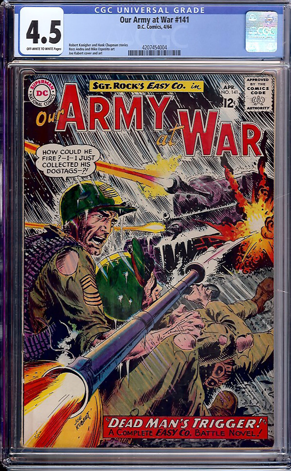 Our Army at War #141 CGC 4.5 ow/w
