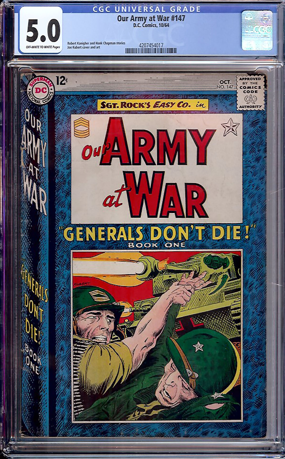 Our Army at War #147 CGC 5.0 ow/w