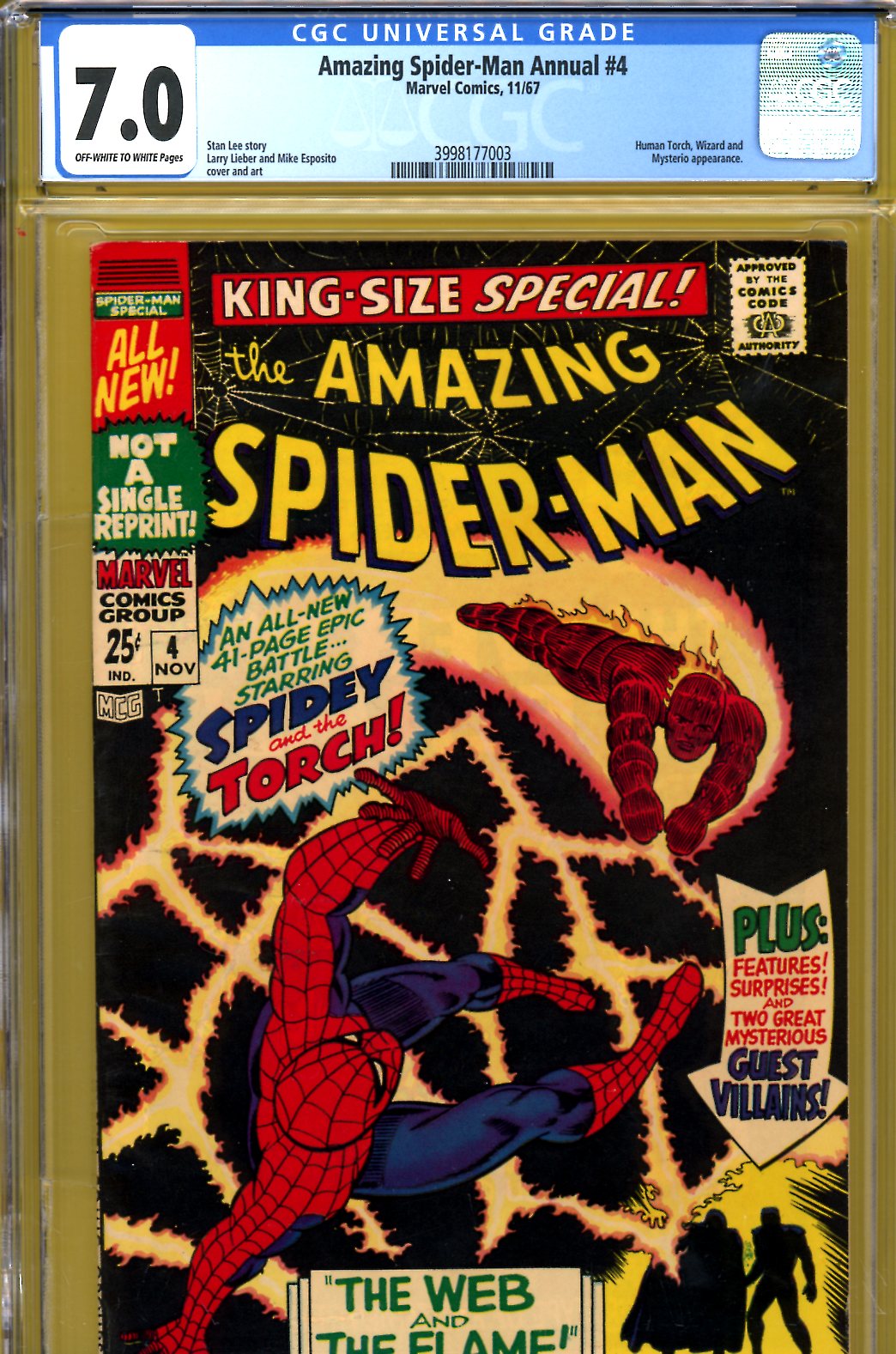 Amazing Spider-Man Annual #4 CGC 7.0 ow/w