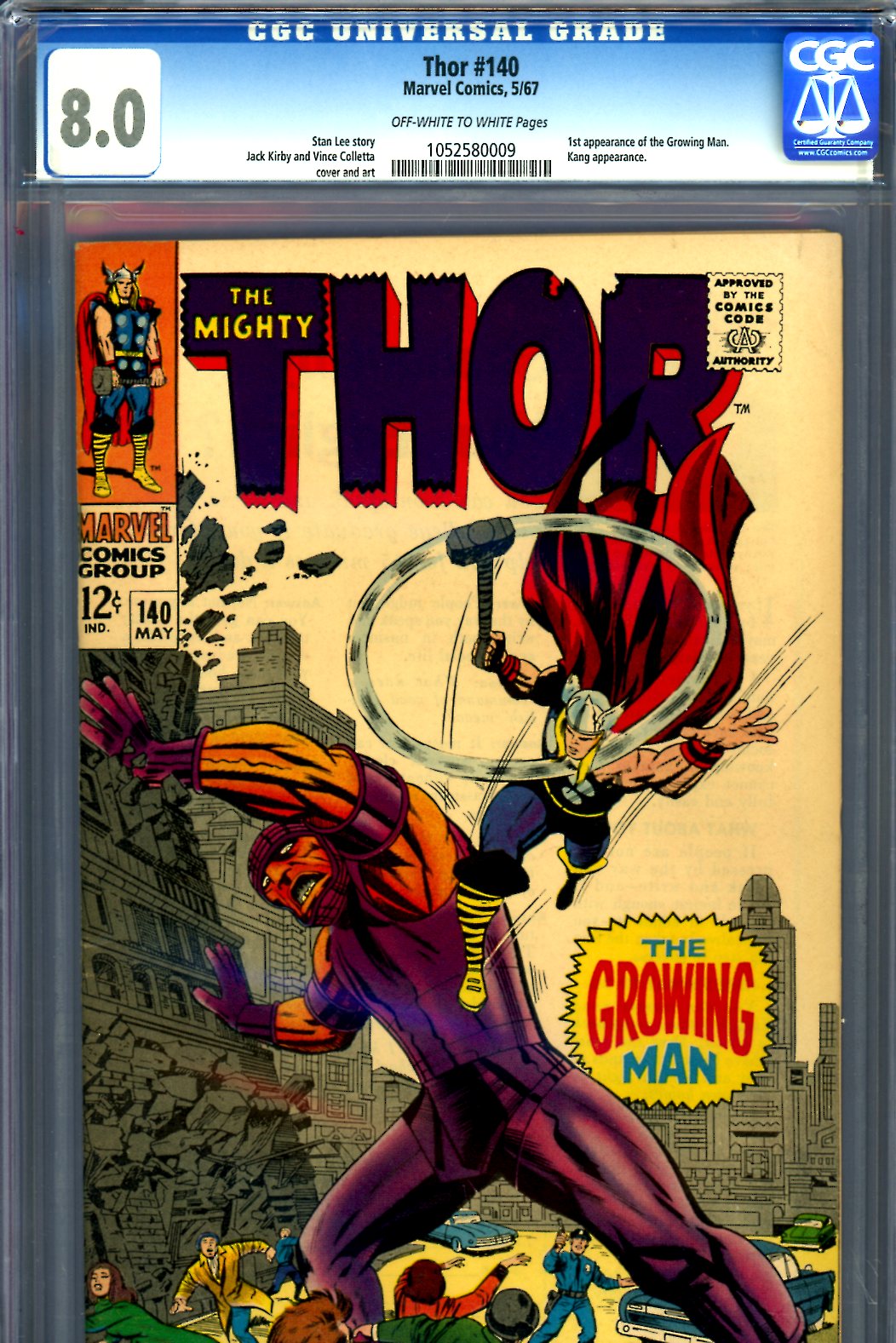 Thor #140 CGC 8.0 ow/w