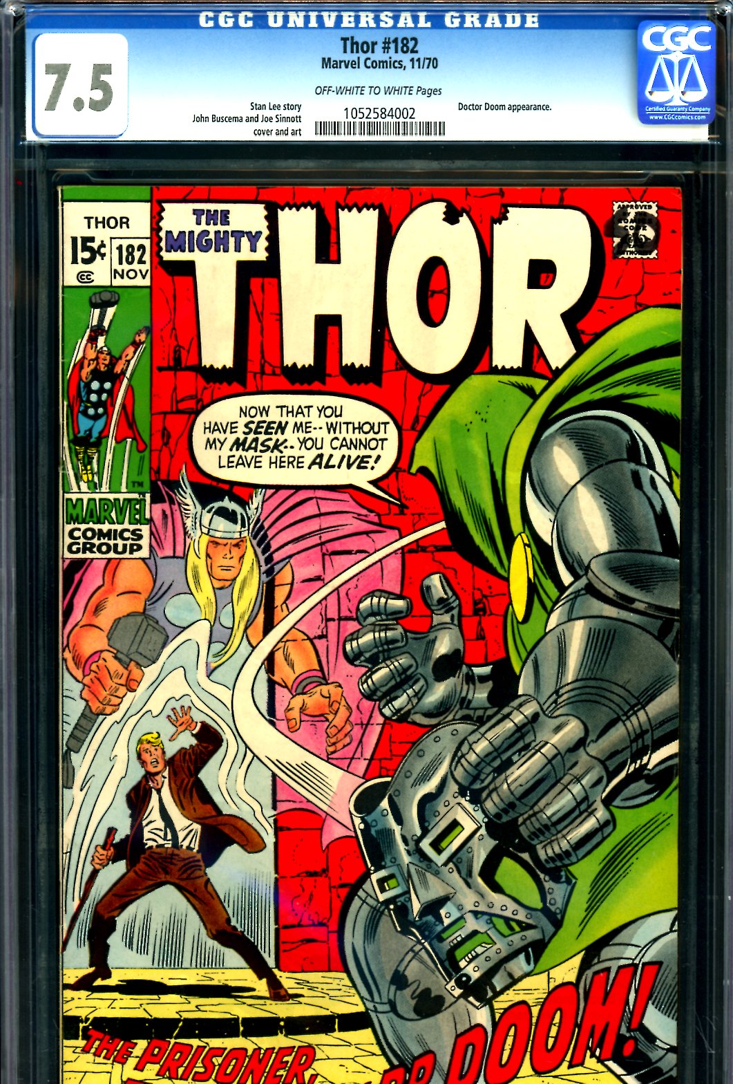 Thor #182 CGC 7.5 ow/w