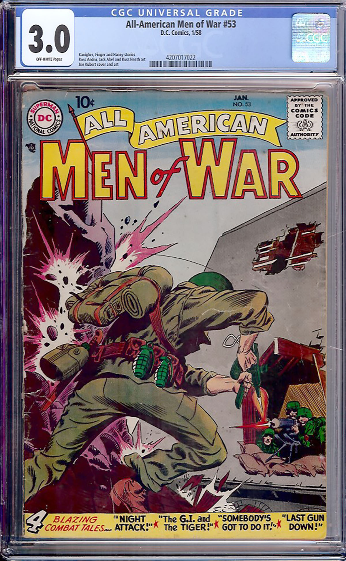 All-American Men of War #53 CGC 3.0 ow