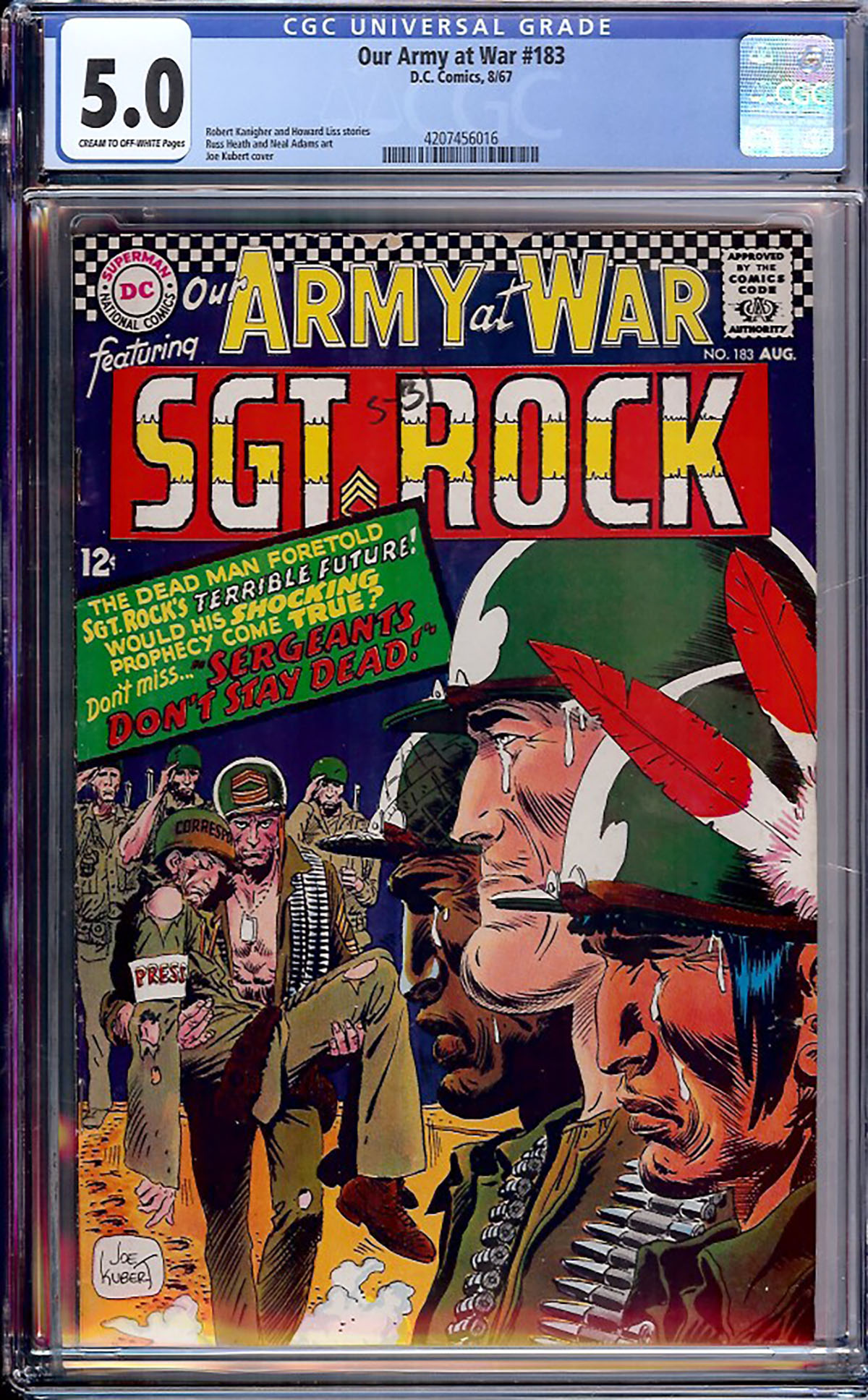 Our Army at War #183 CGC 5.0 cr/ow