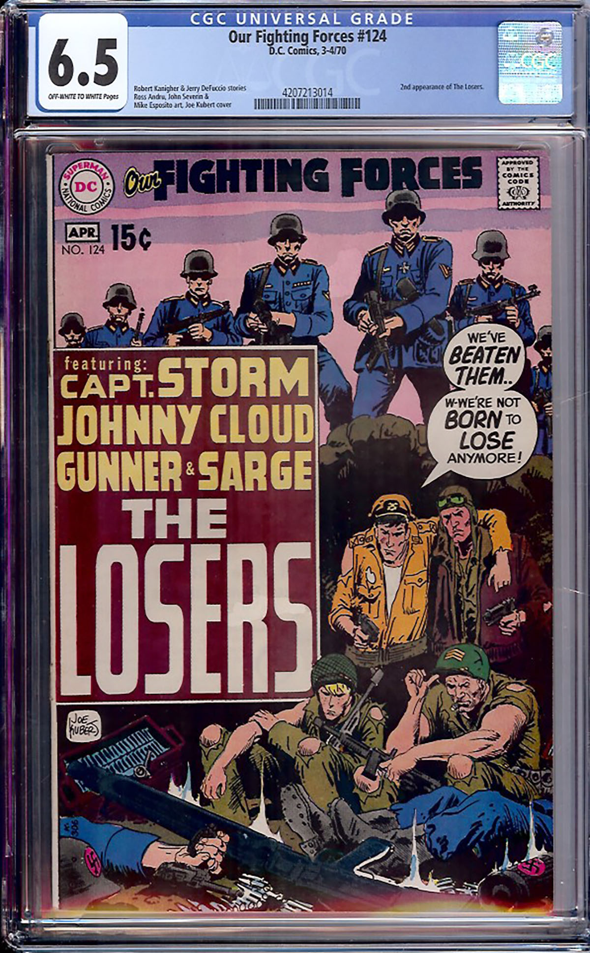 Our Fighting Forces #124 CGC 6.5 ow/w