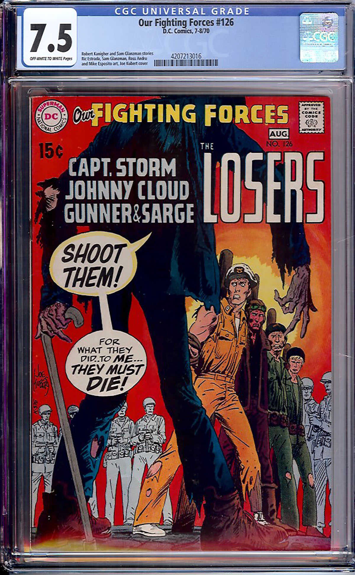 Our Fighting Forces #126 CGC 7.5 ow/w
