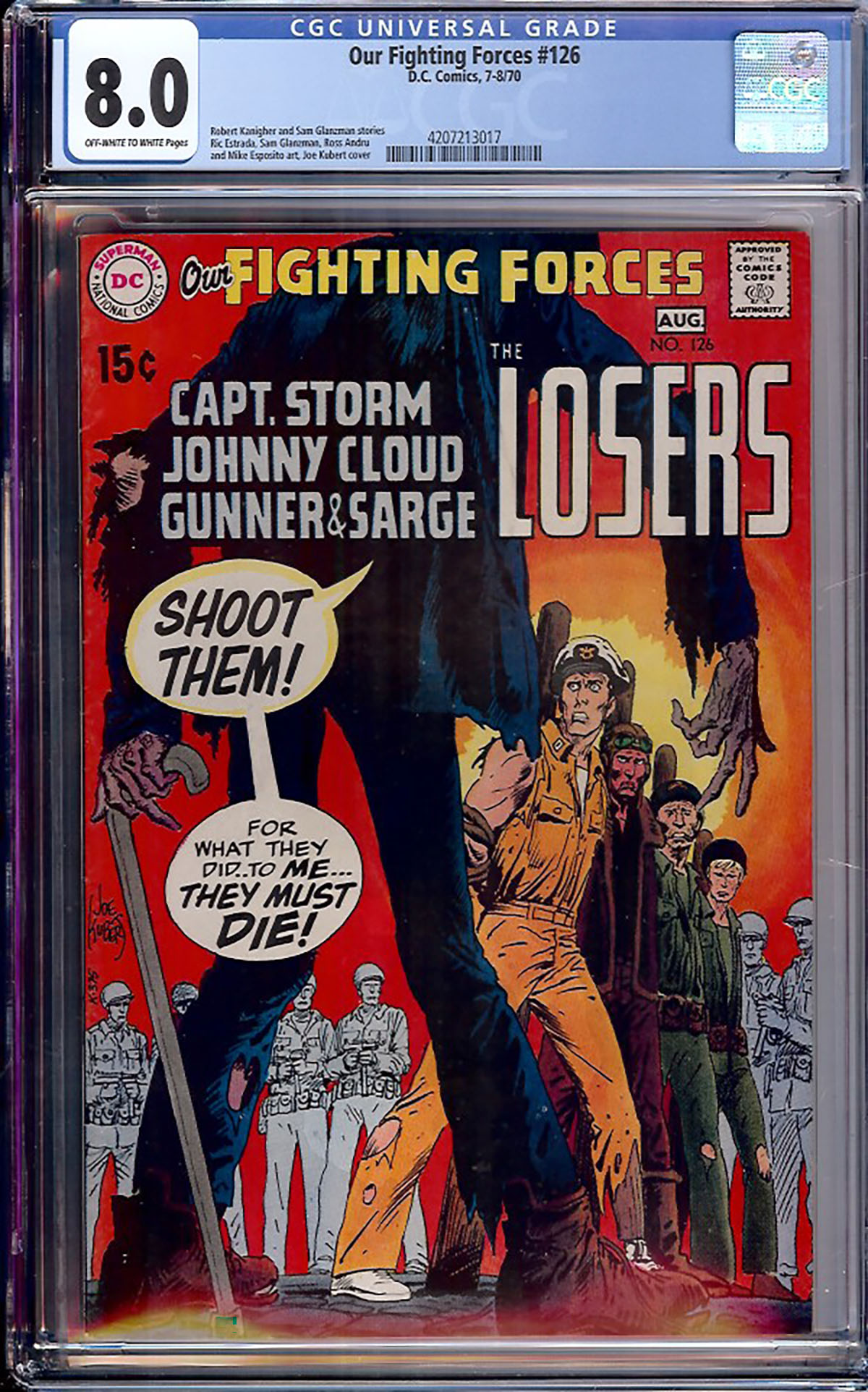 Our Fighting Forces #126 CGC 8.0 ow/w