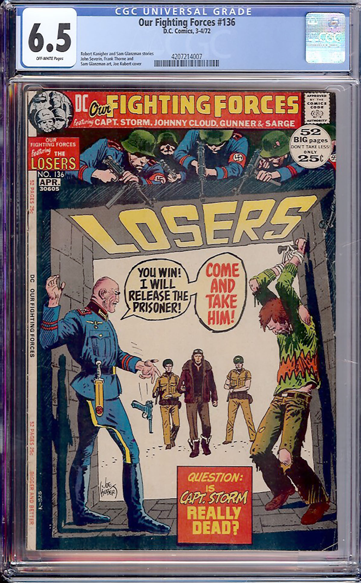 Our Fighting Forces #136 CGC 6.5 ow
