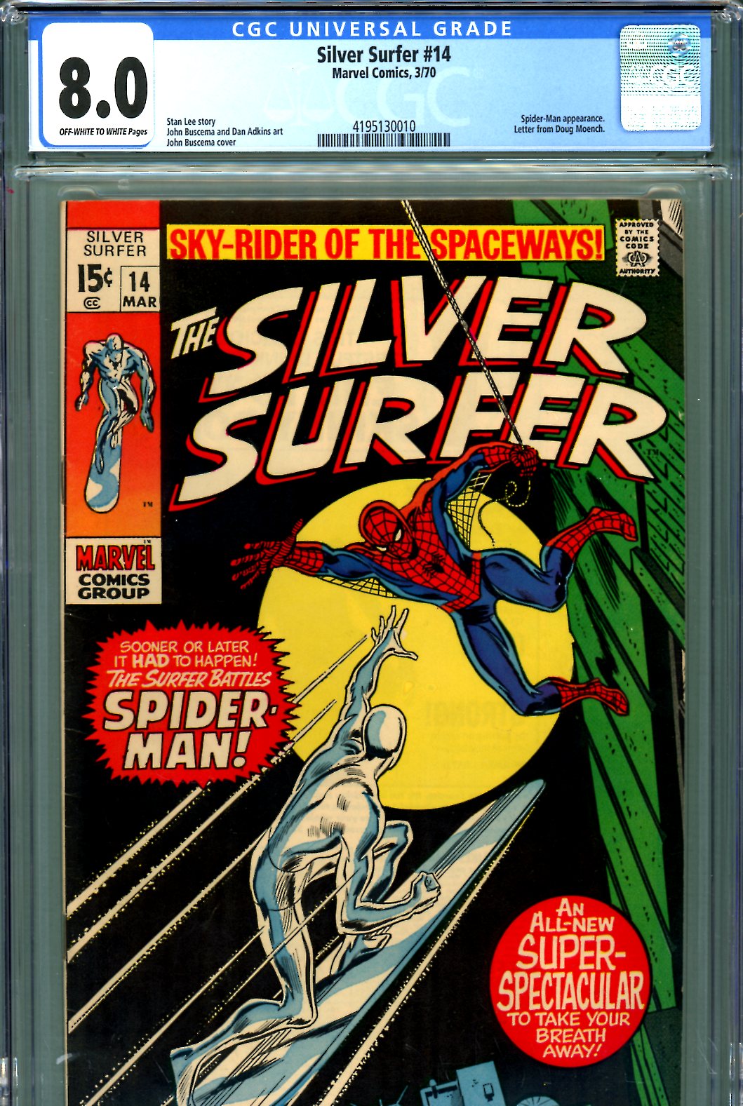 Silver Surfer #14 CGC 8.0 ow/w