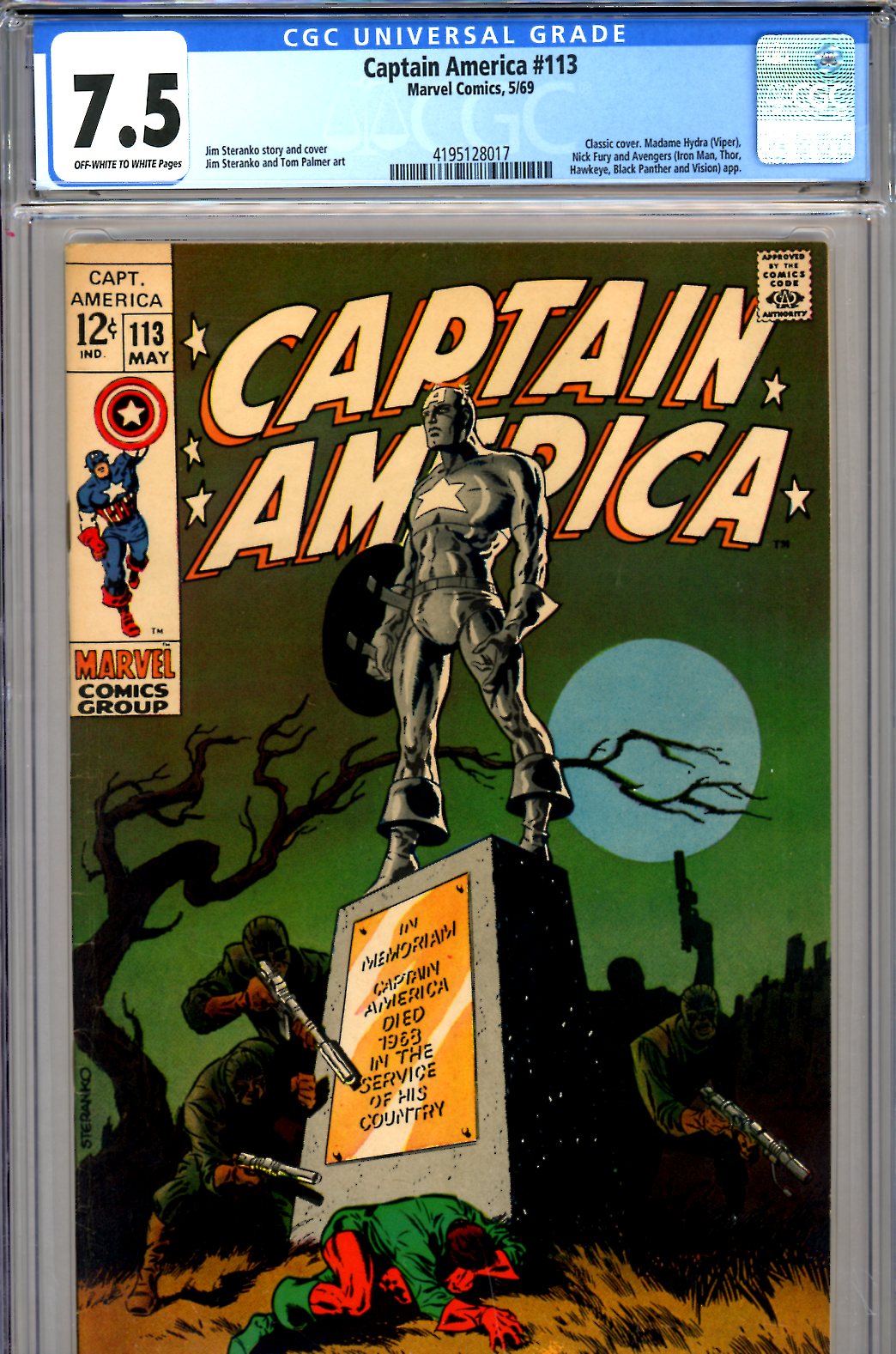 Captain America #113 CGC 7.5 ow/w