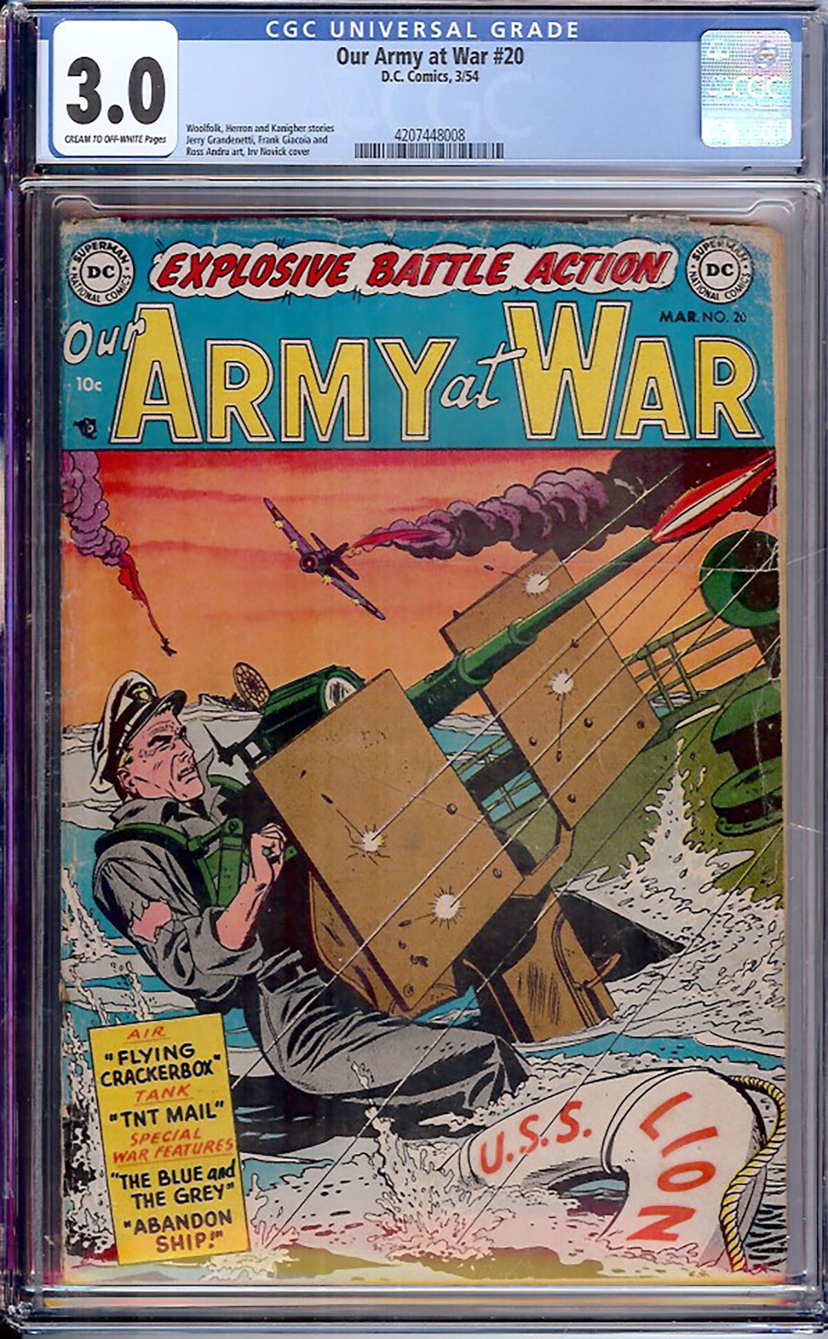 Our Army at War #20 CGC 3.0 cr/ow
