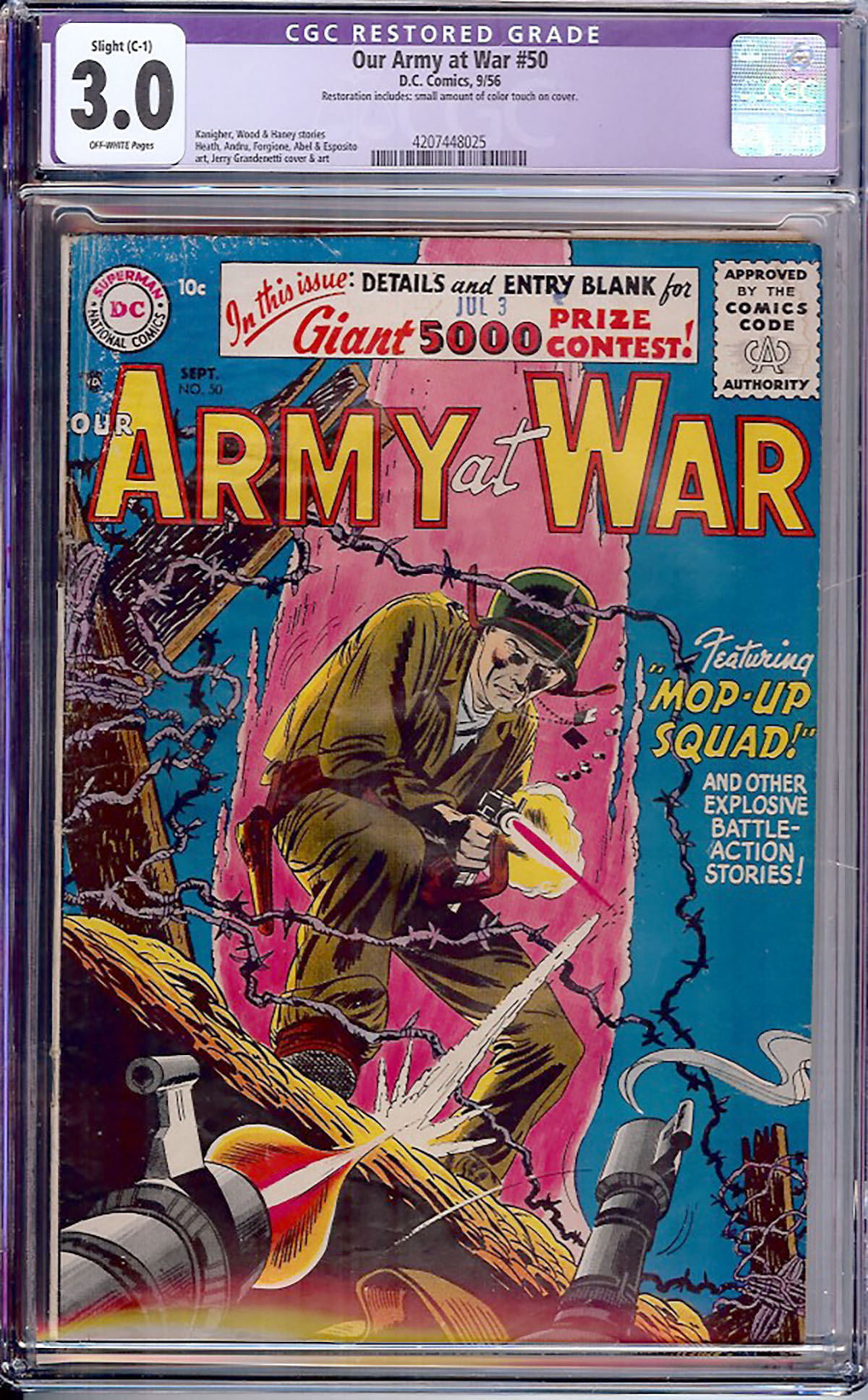 Our Army at War #50 CGC 3.0 ow
