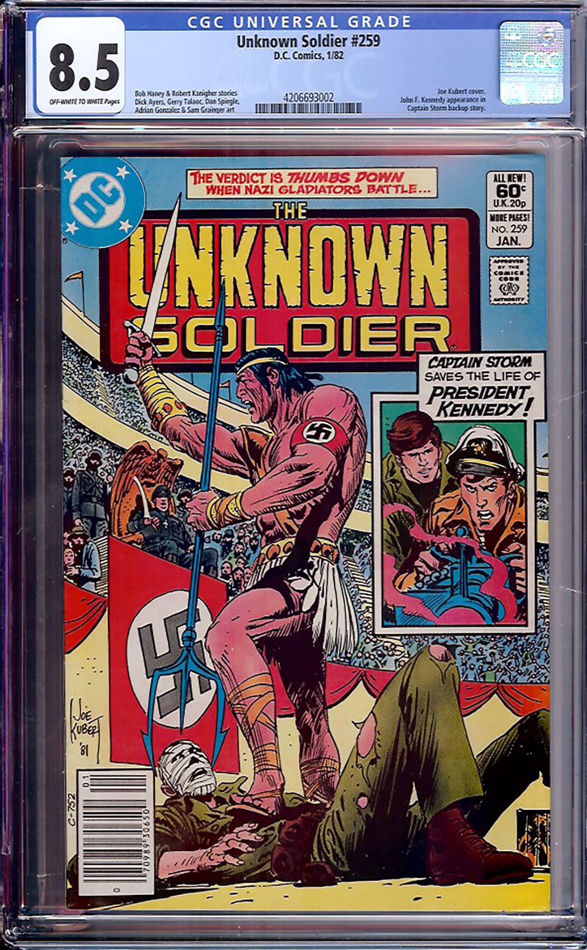Unknown Soldier #259 CGC 8.5 ow/w