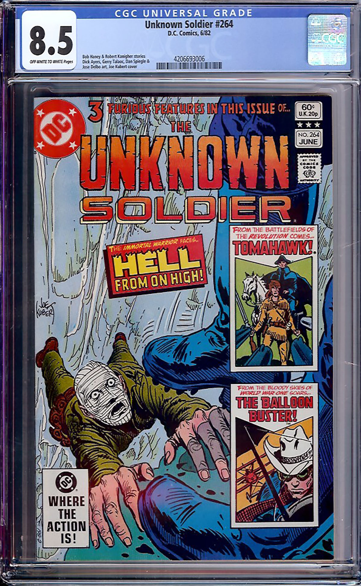 Unknown Soldier #264 CGC 8.5 ow/w