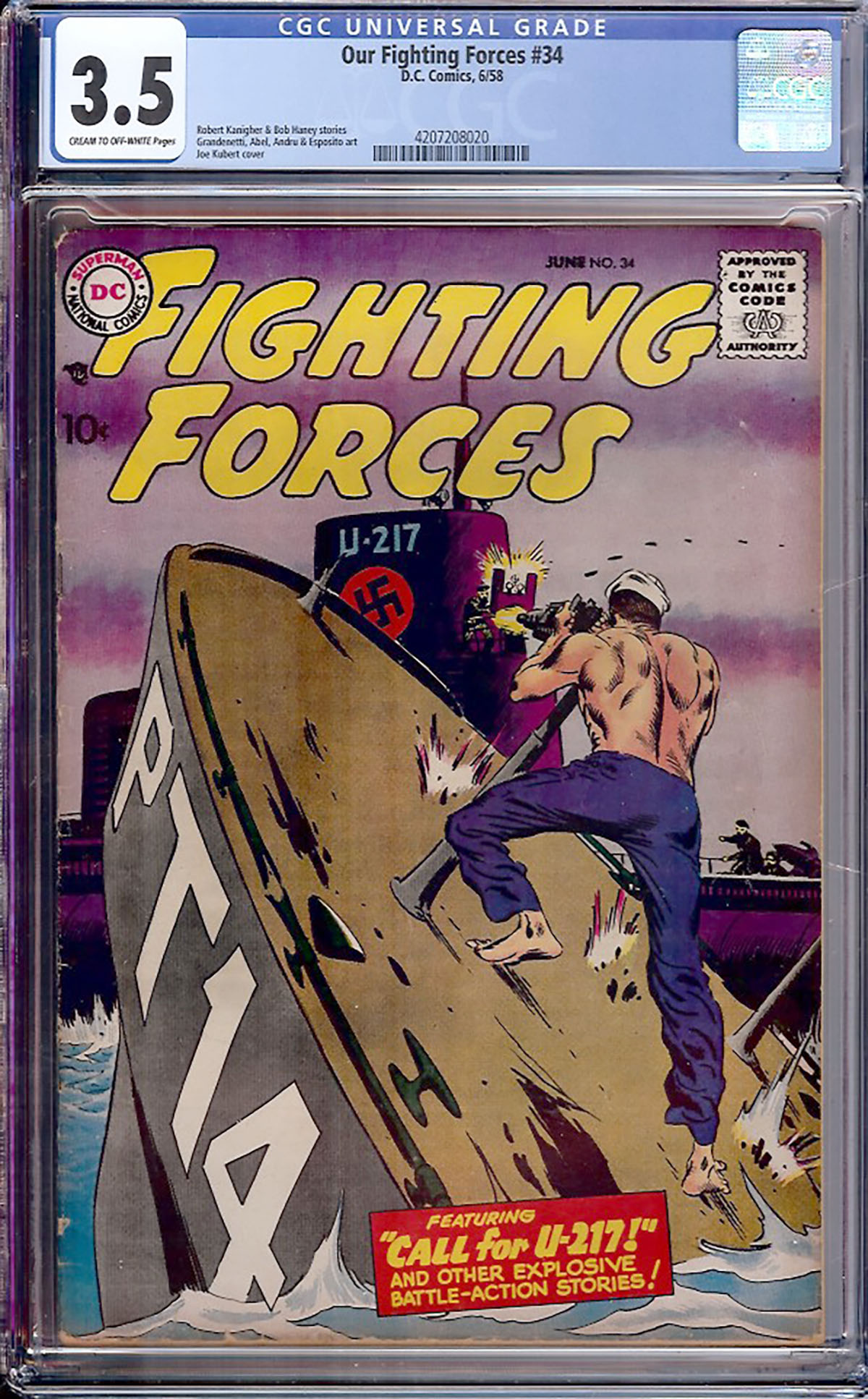 Our Fighting Forces #34 CGC 3.5 cr/ow