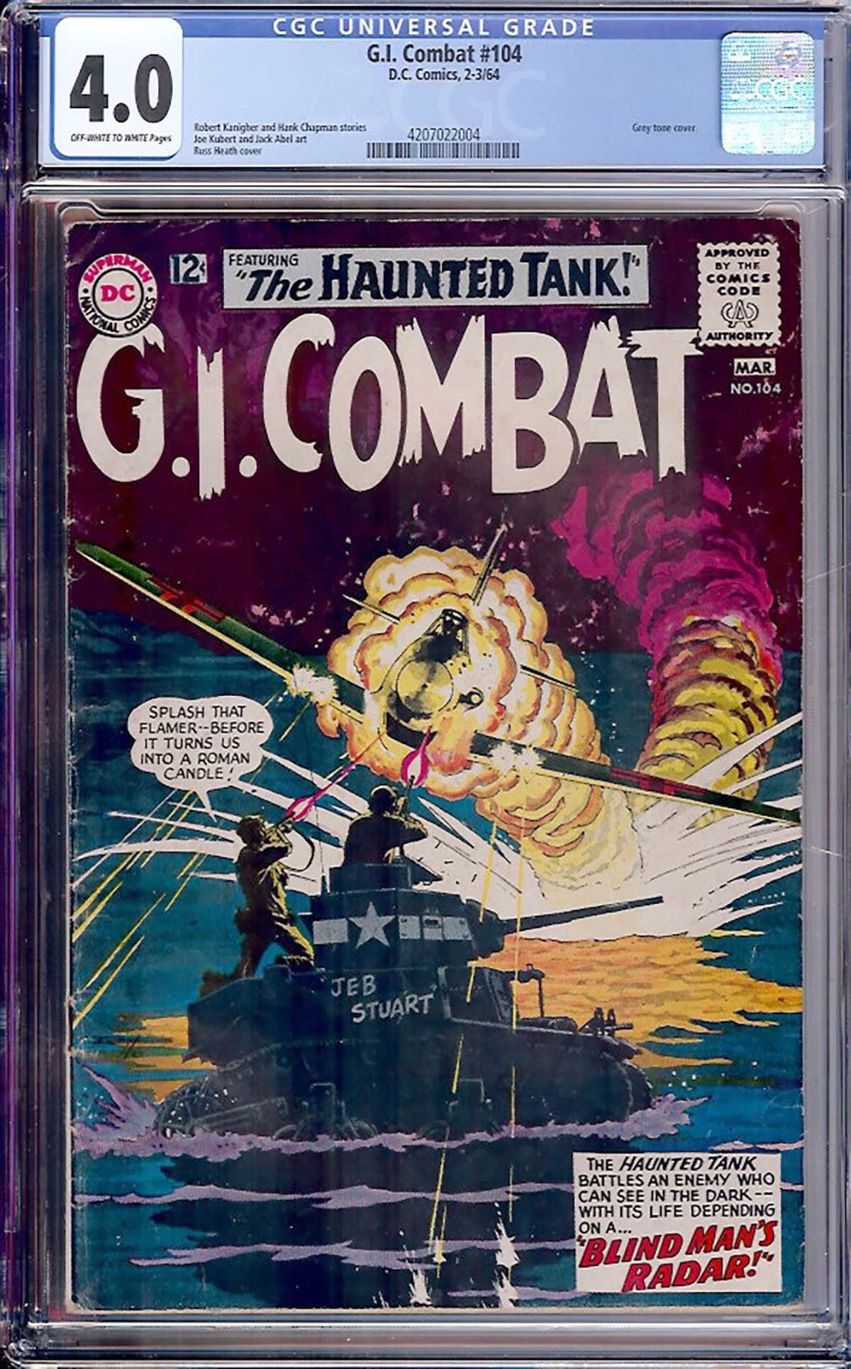 G.I. Combat #104 CGC 4.0 ow/w