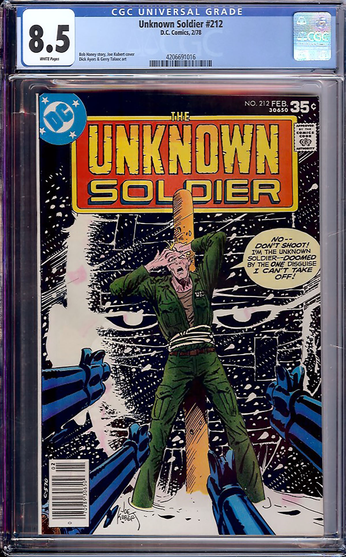 Unknown Soldier #212 CGC 8.5 w