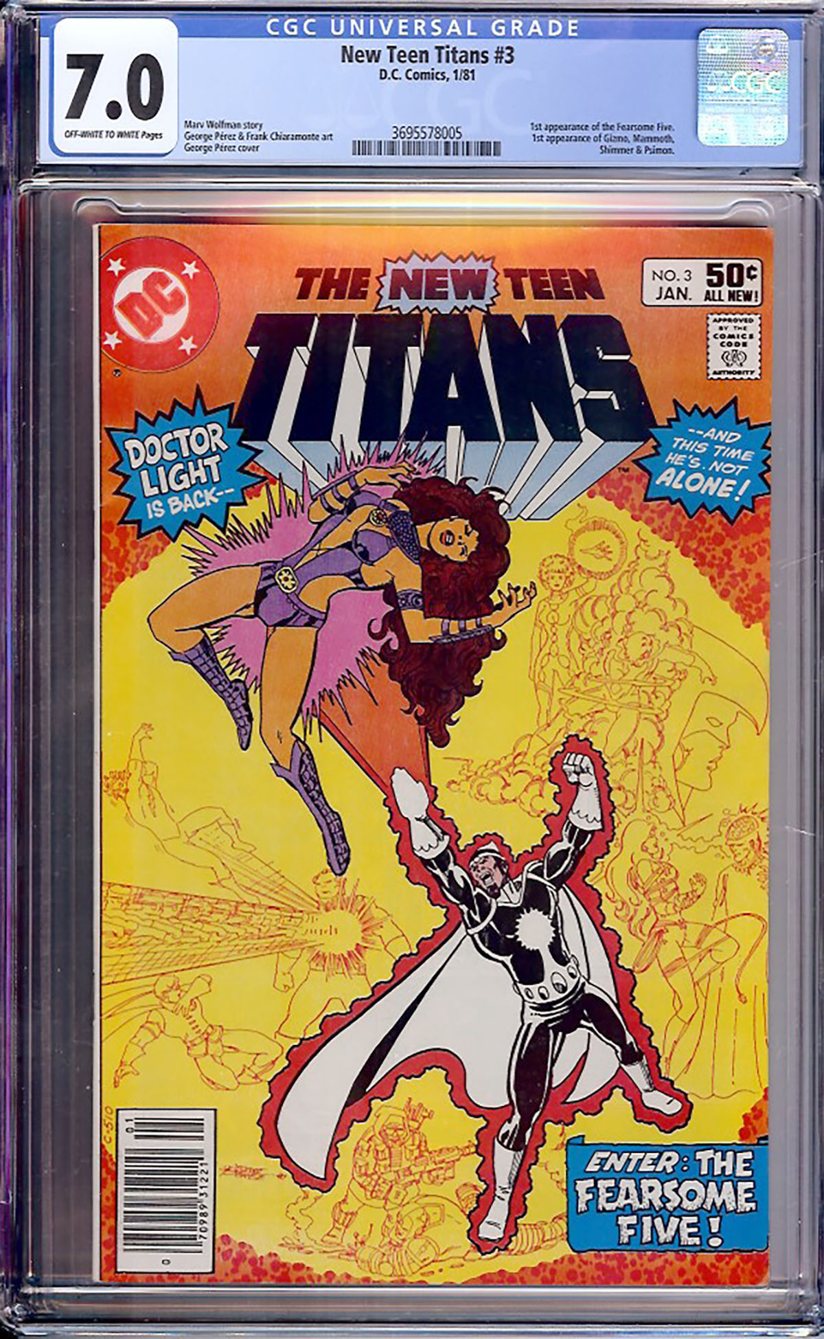 New Teen Titans #3 CGC 7.0 ow/w