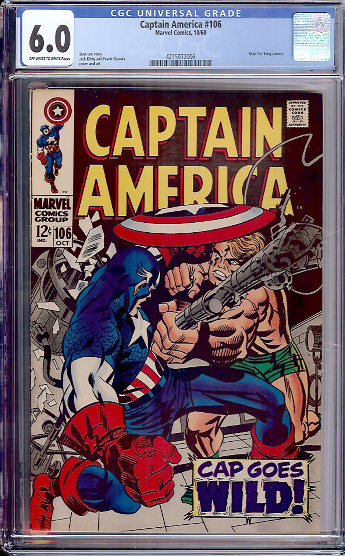 Captain America #106 CGC 6.0 ow/w