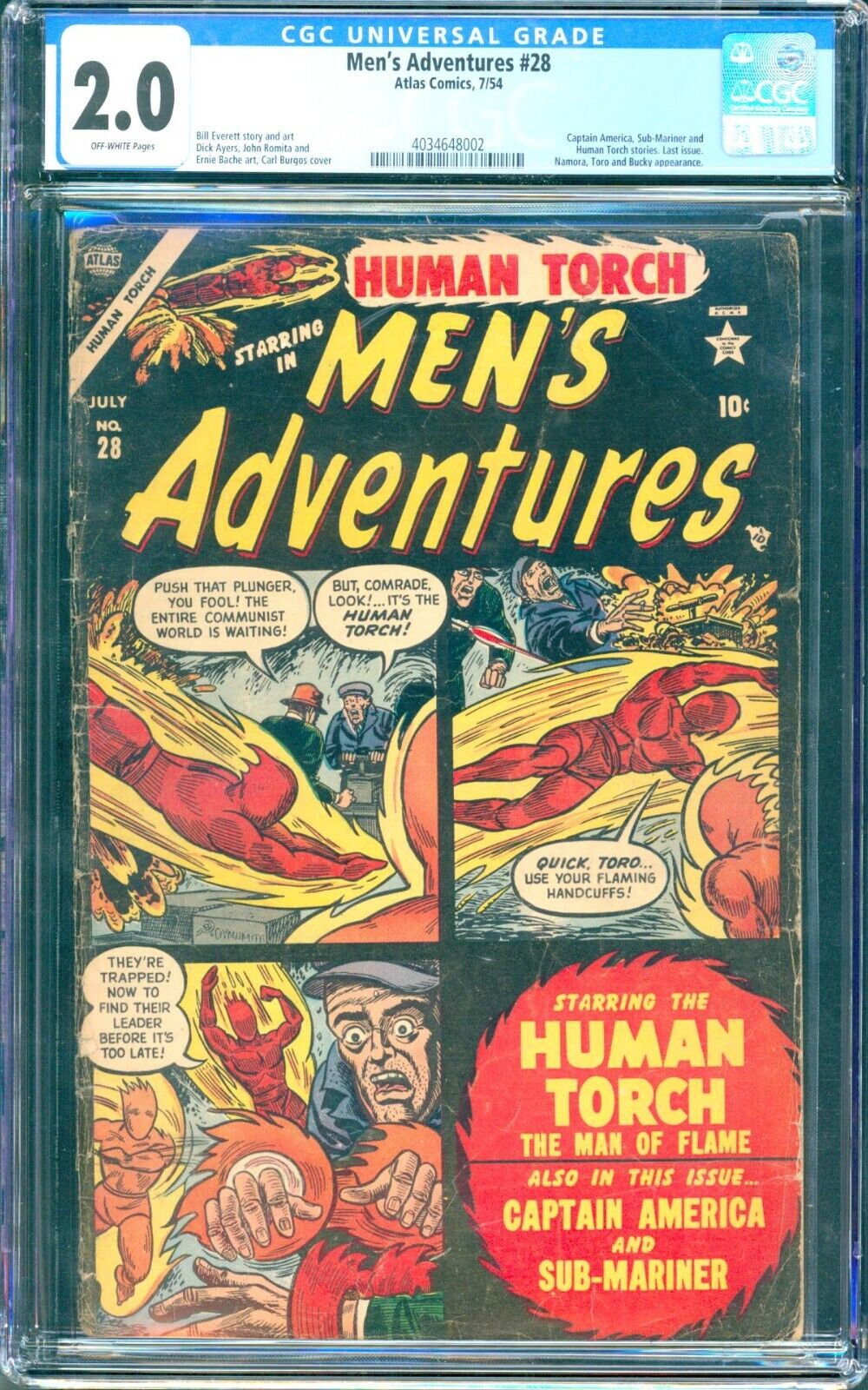 Men's Adventures #28 CGC 2.0 ow