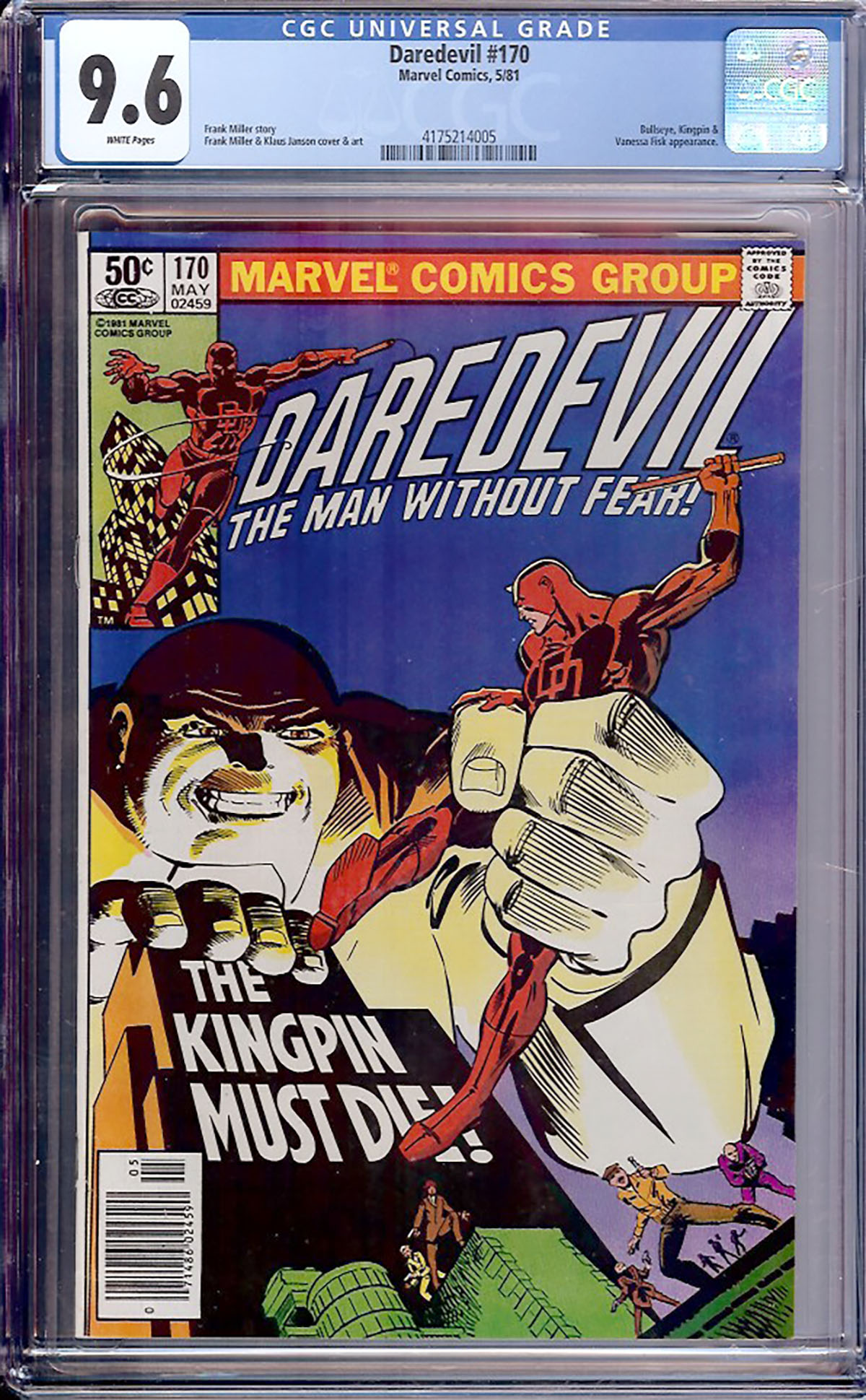 Daredevil #170 CGC 9.6 w