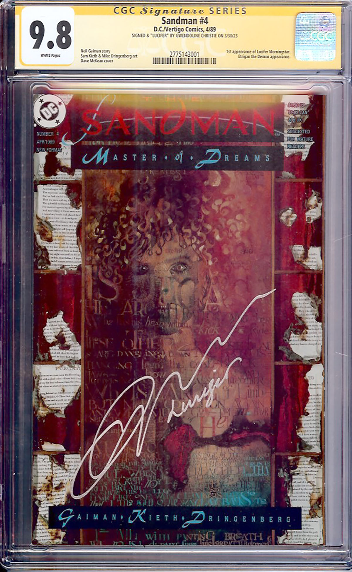 Sandman #4 CGC 9.8 w CGC Signature SERIES