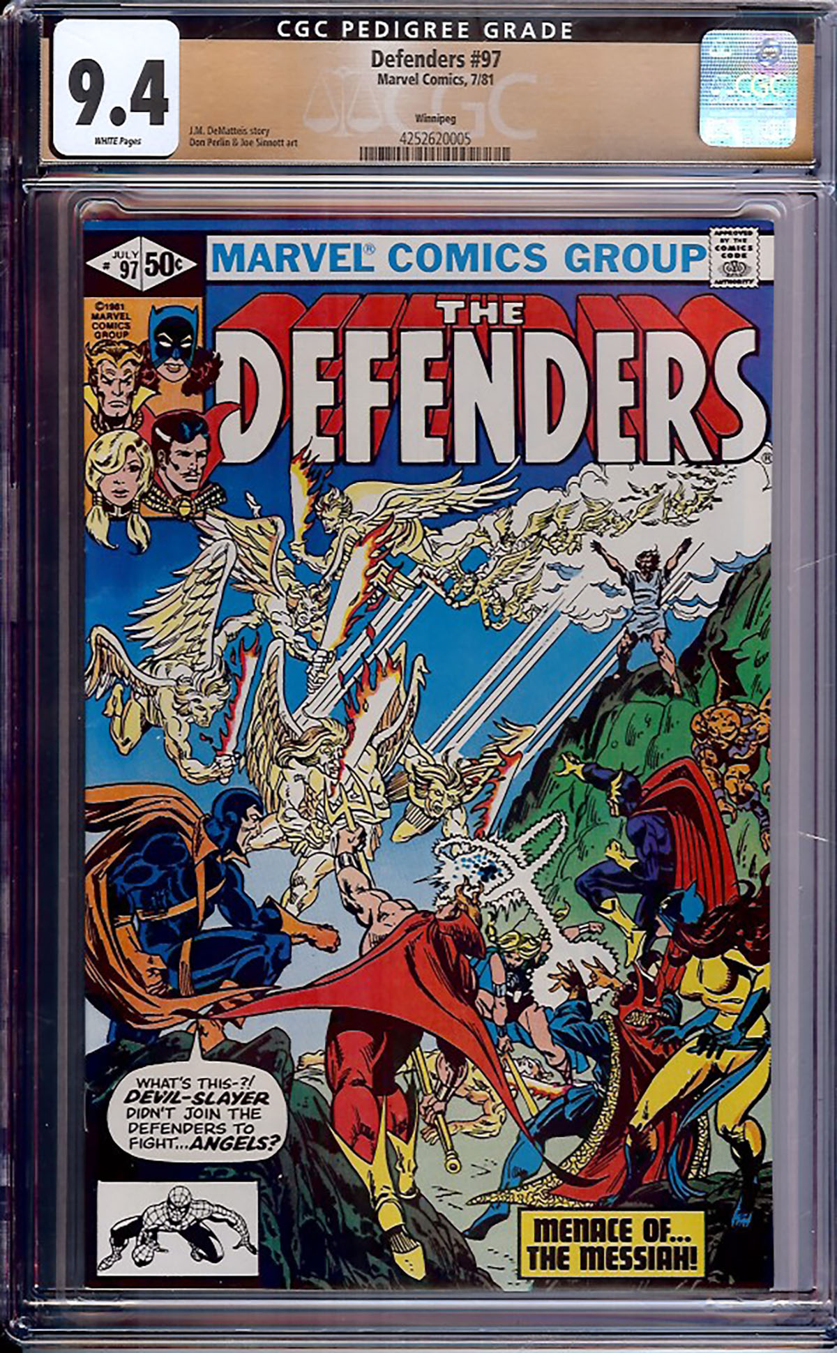 Defenders #97 CGC 9.4 w Winnipeg