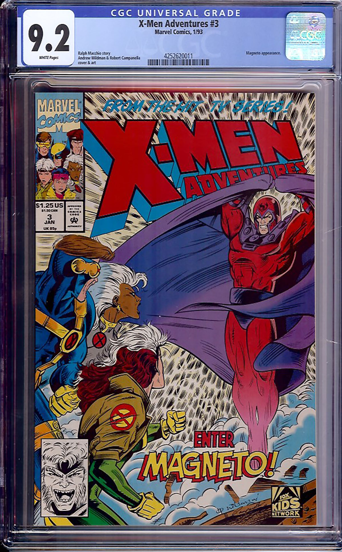 X-Men Adventures #3 CGC 9.2 w