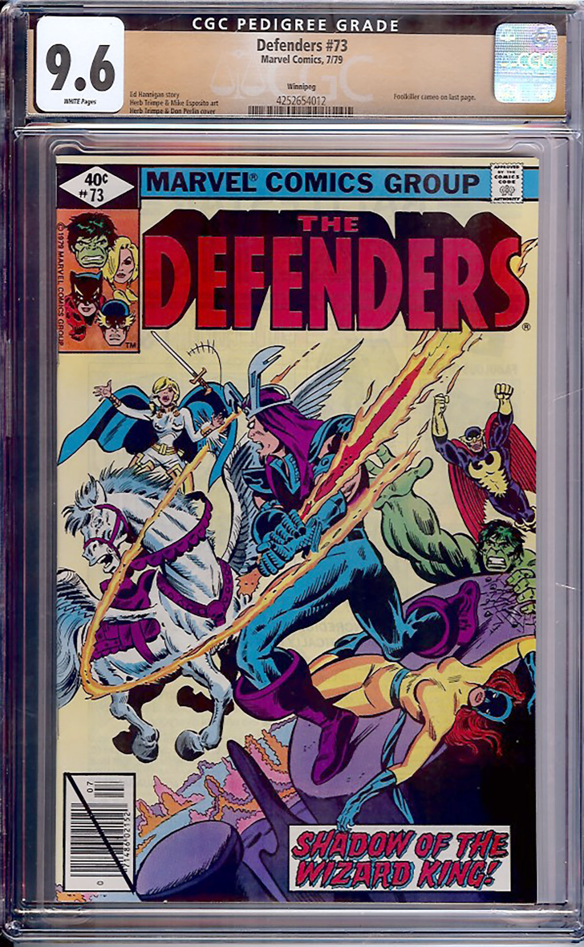 Defenders #73 CGC 9.6 w Winnipeg