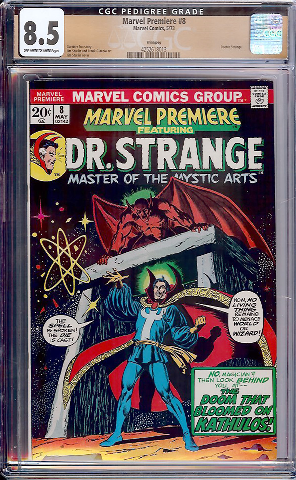 Marvel Premiere #8 CGC 8.5 ow/w Winnipeg