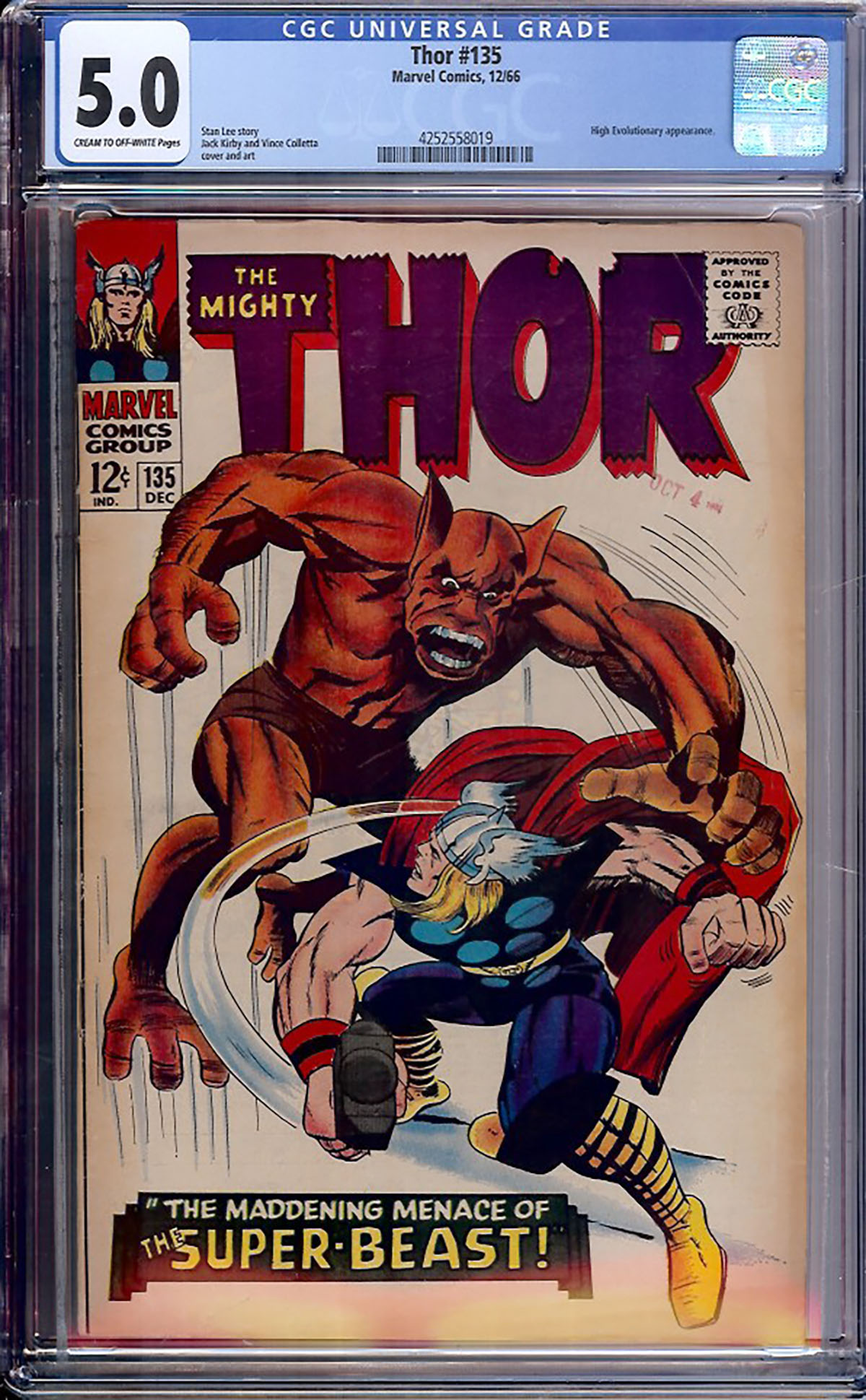 Thor #135 CGC 5.0 cr/ow