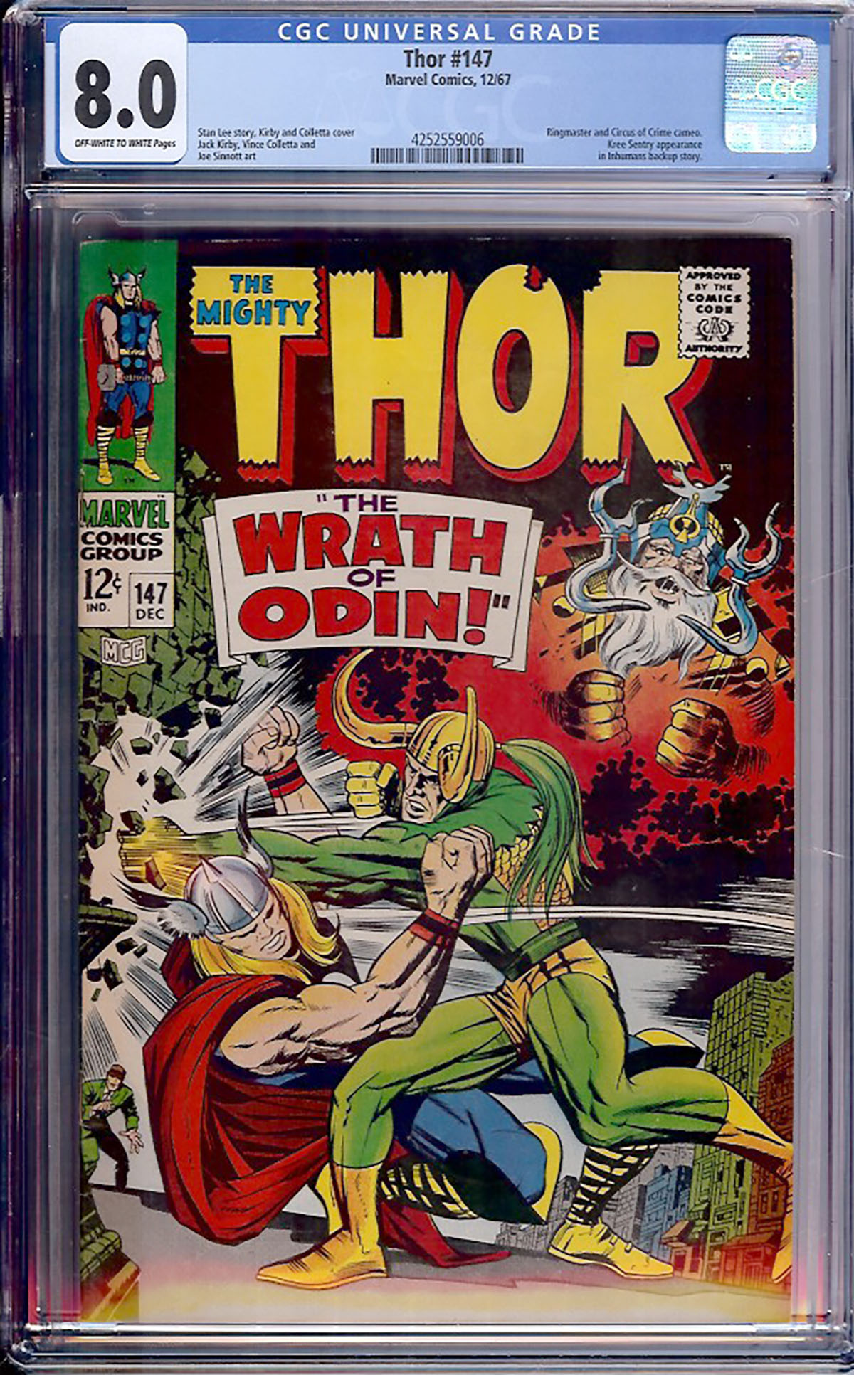 Thor #145 CGC 8.0 ow/w