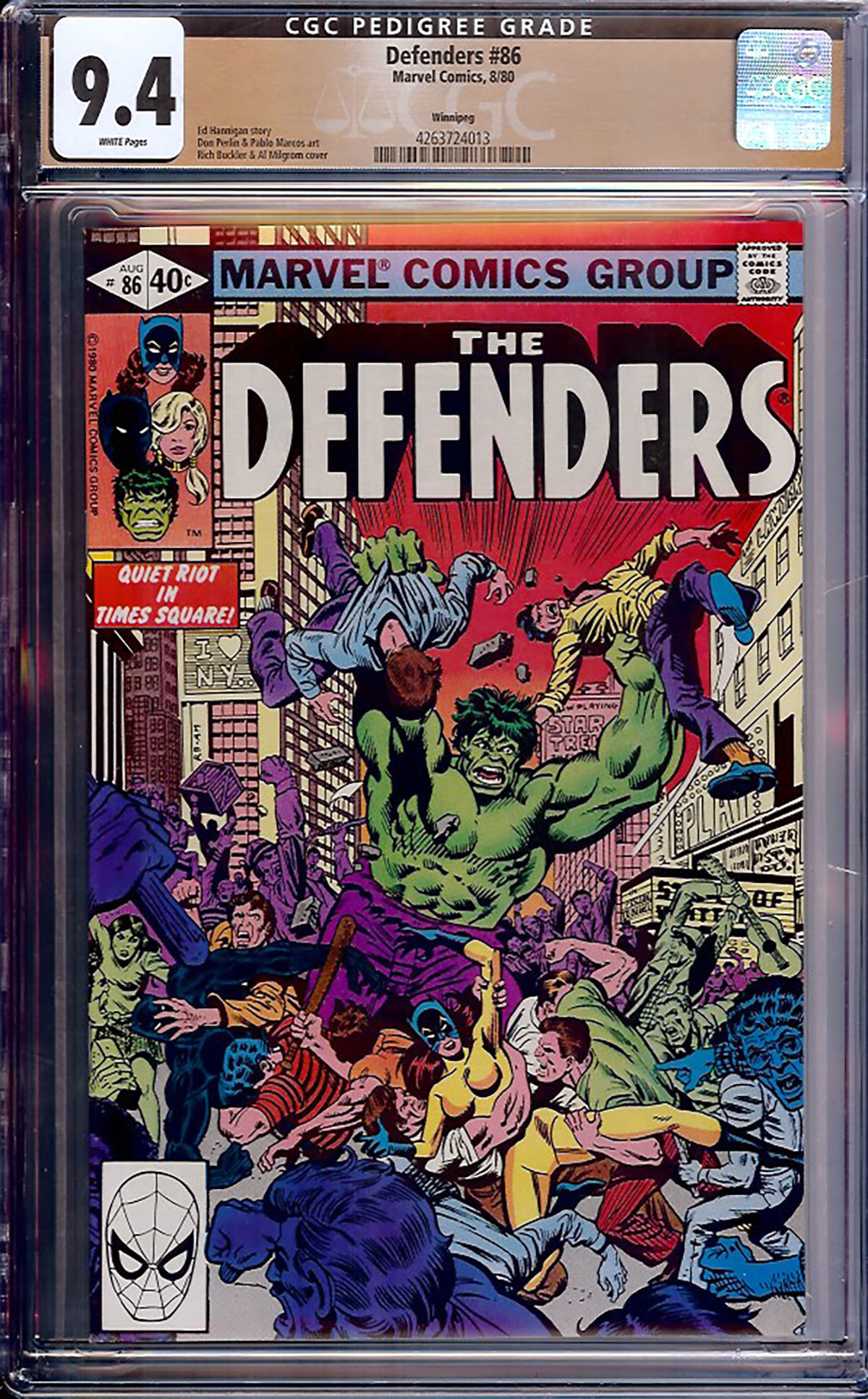 Defenders #86 CGC 9.4 w Winnipeg