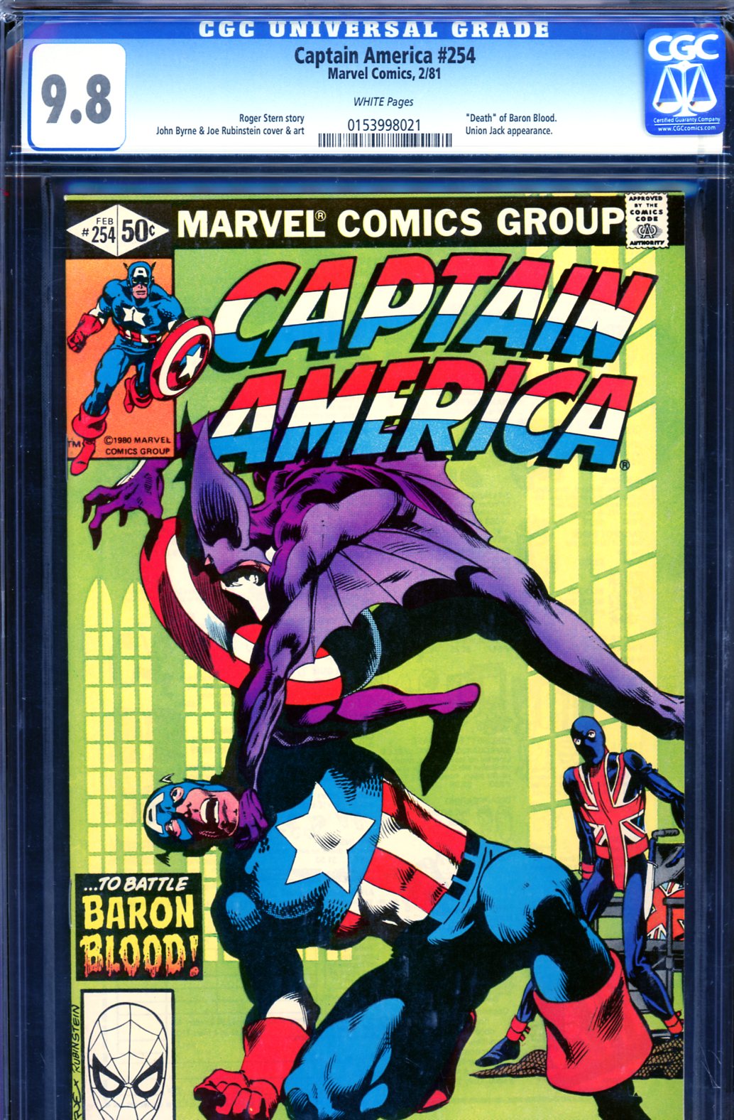 Captain America #254 CGC 9.8 w