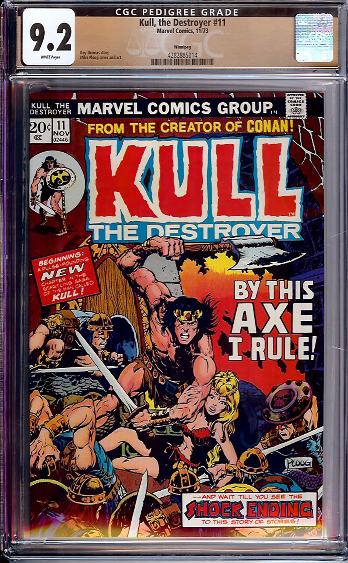Kull, the Destroyer #11 CGC 9.2 w Winnipeg