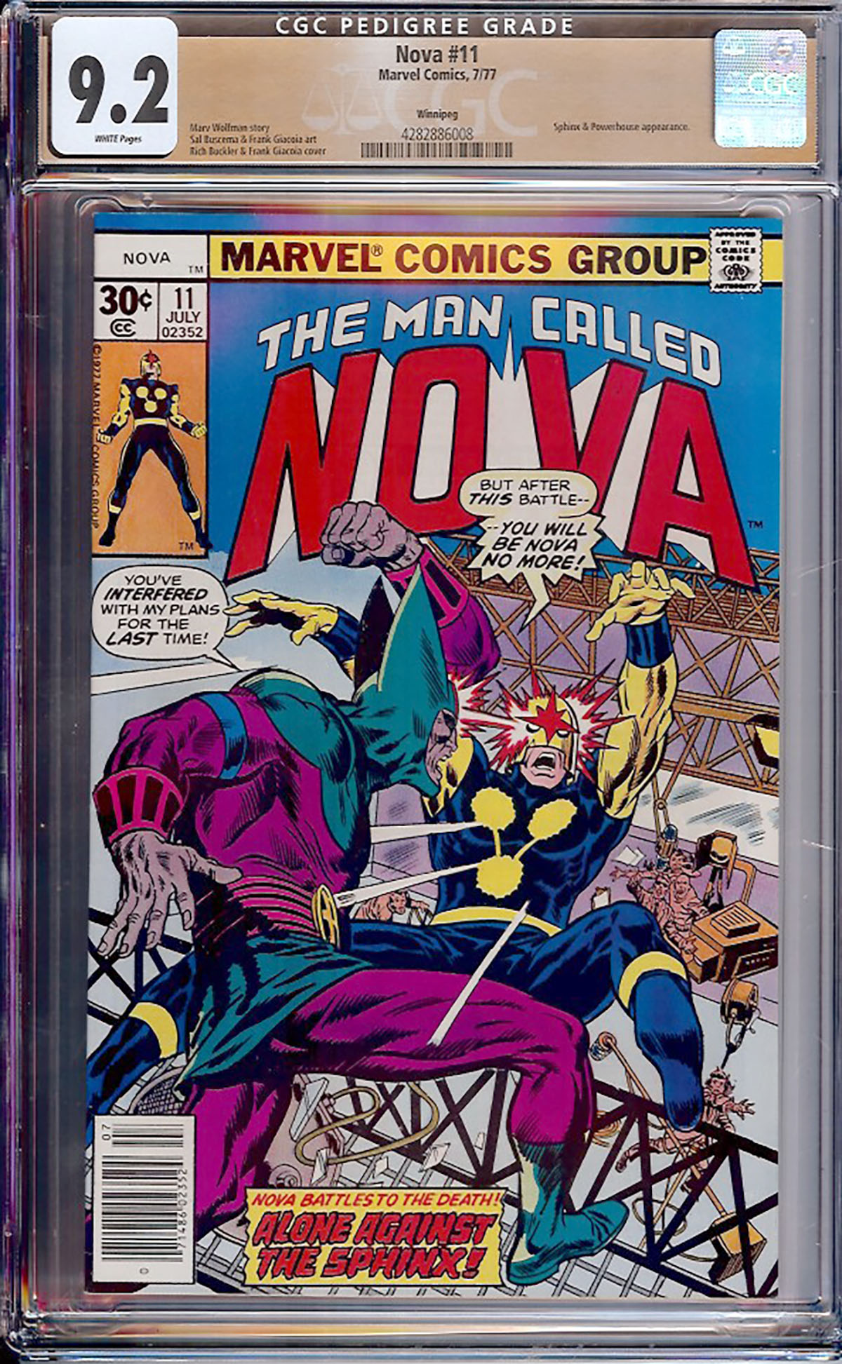 Nova #11 CGC 9.2 w Winnipeg