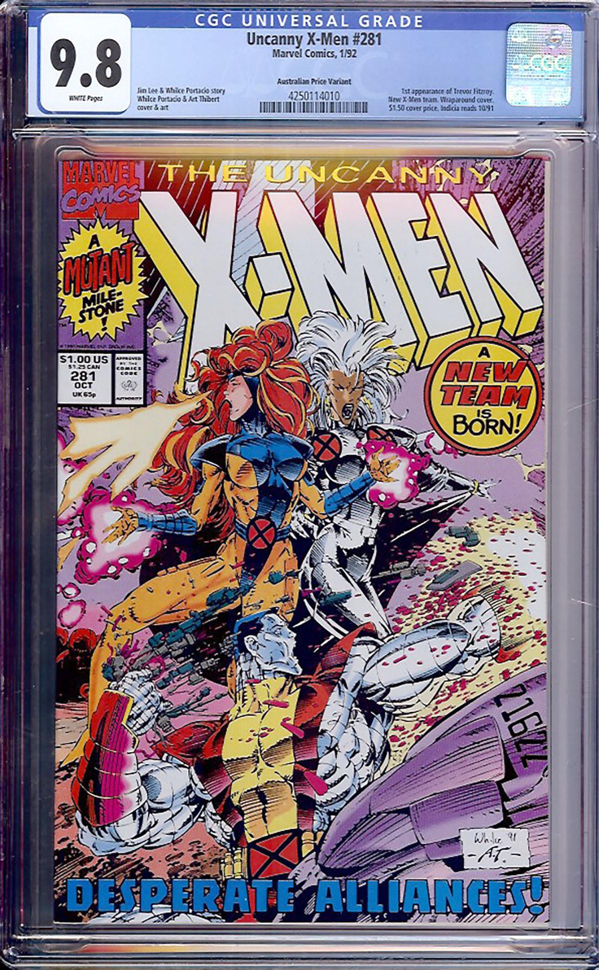 Uncanny X-Men #281 CGC 9.8 w Australian Price Variant