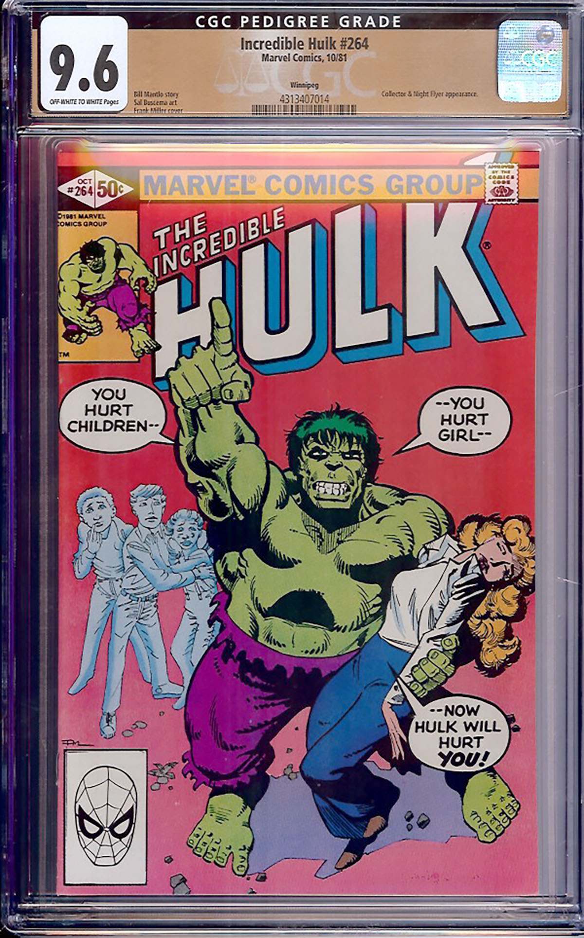 Incredible Hulk #264 CGC 9.6 ow/w Winnipeg