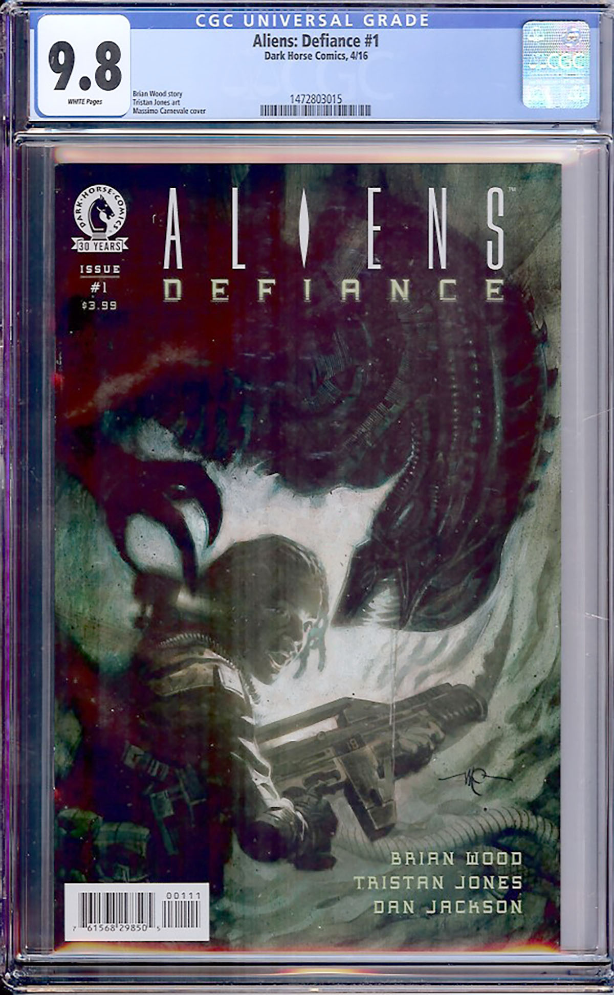 Aliens: Defiance #1 CGC 9.8 w