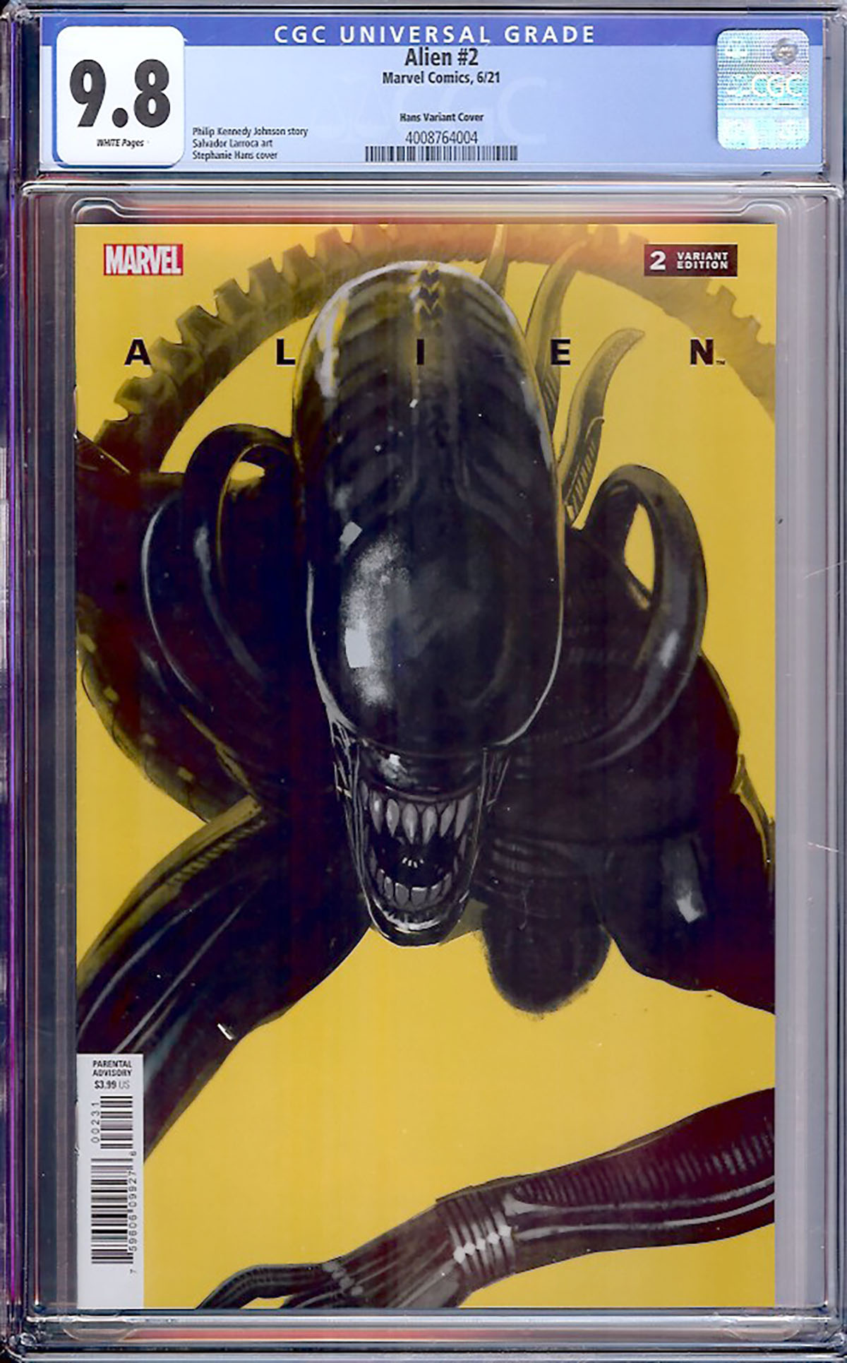 Alien #2 CGC 9.8 w Hans Variant Cover