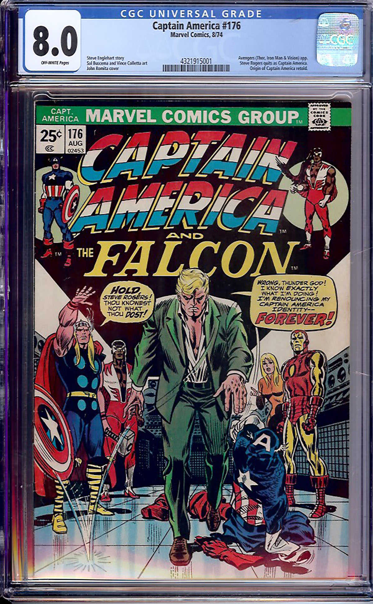 Captain America #176 CGC 8.0 ow