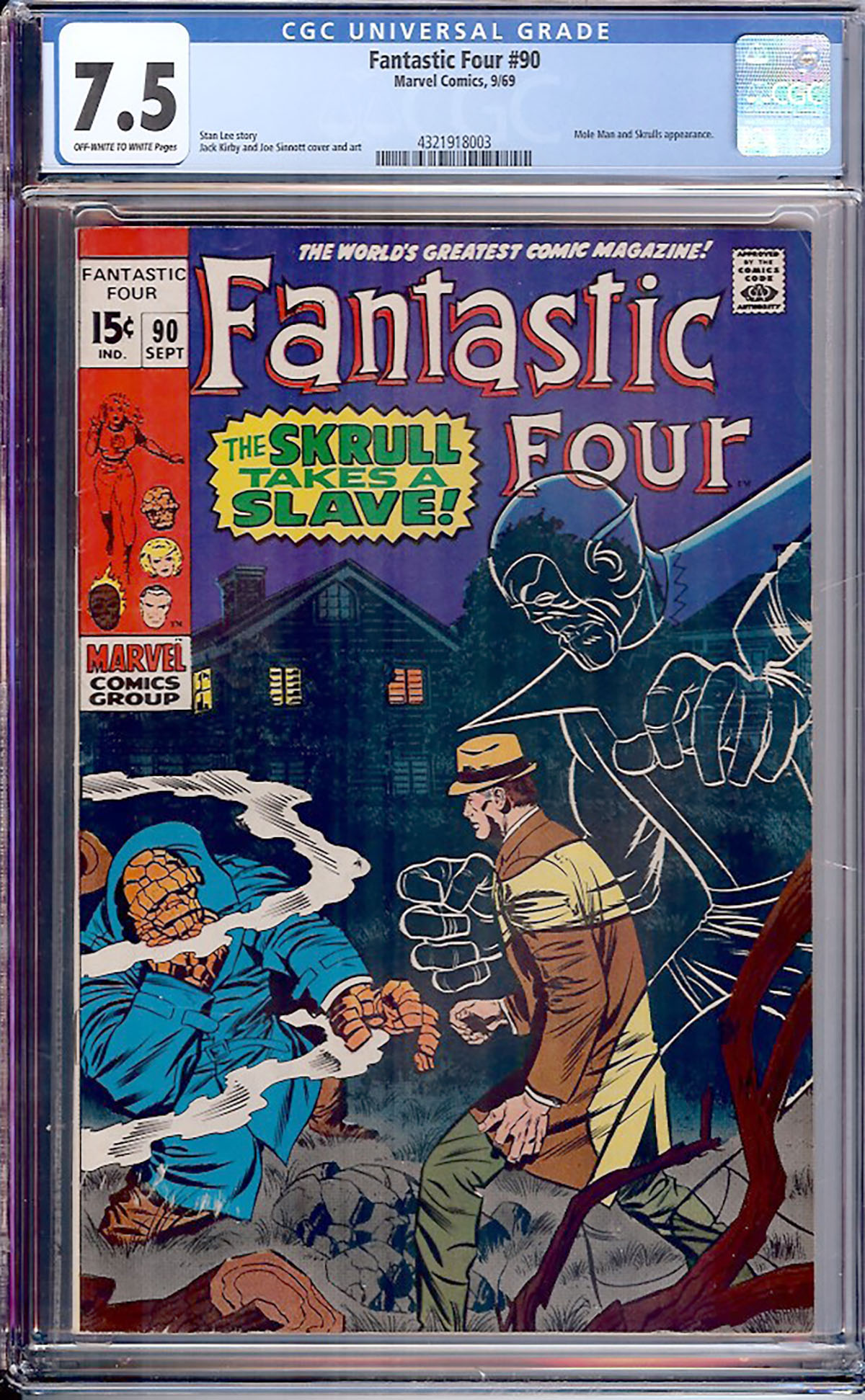 Fantastic Four #90 CGC 7.5 ow/w
