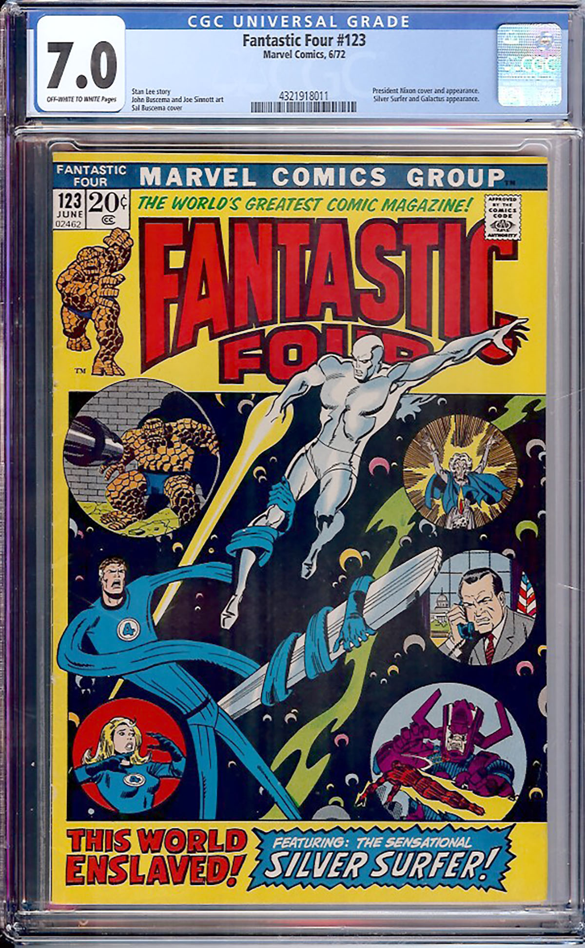 Fantastic Four #123 CGC 7.0 ow/w