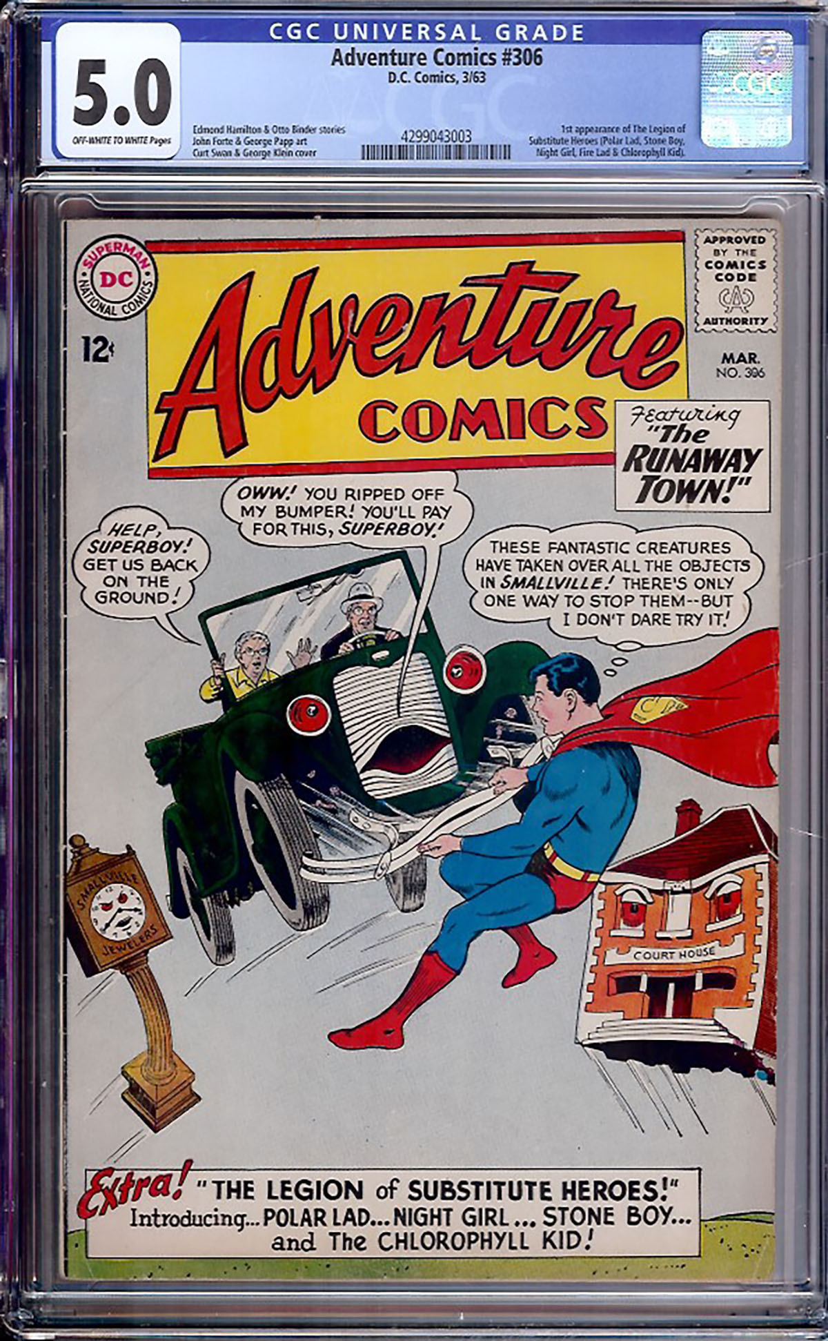 Adventure Comics #306 CGC 5.0 ow/w